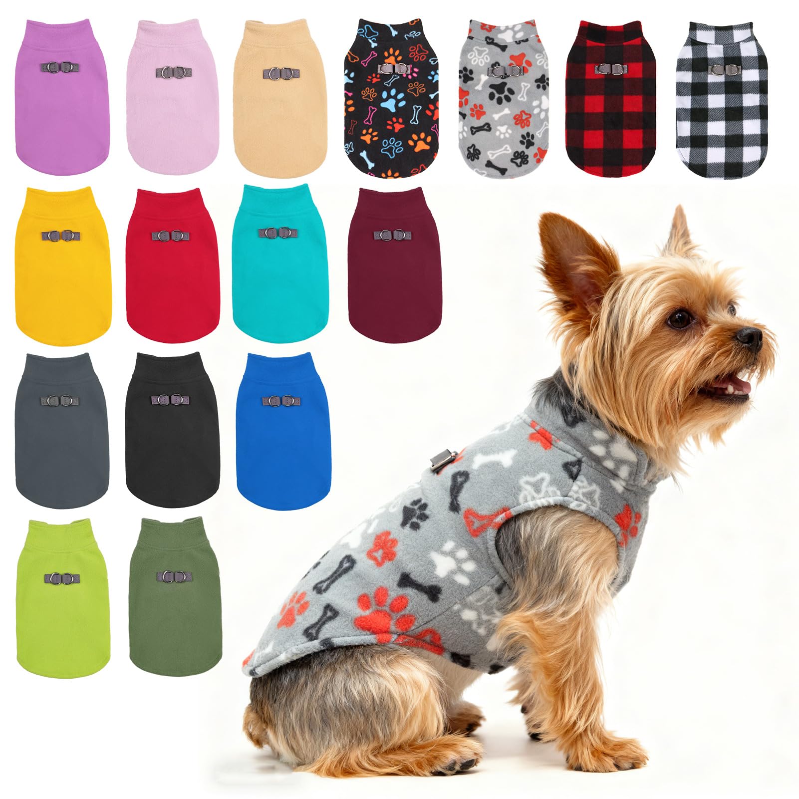 BEAUTYZOO Dog Fleece Vest Sweater Winter Jacket for Small and Medium Dogs with D-Ring Leash Cold Weather Coat Hoodie for XS S M Dogs Boy or Girls โ image 1