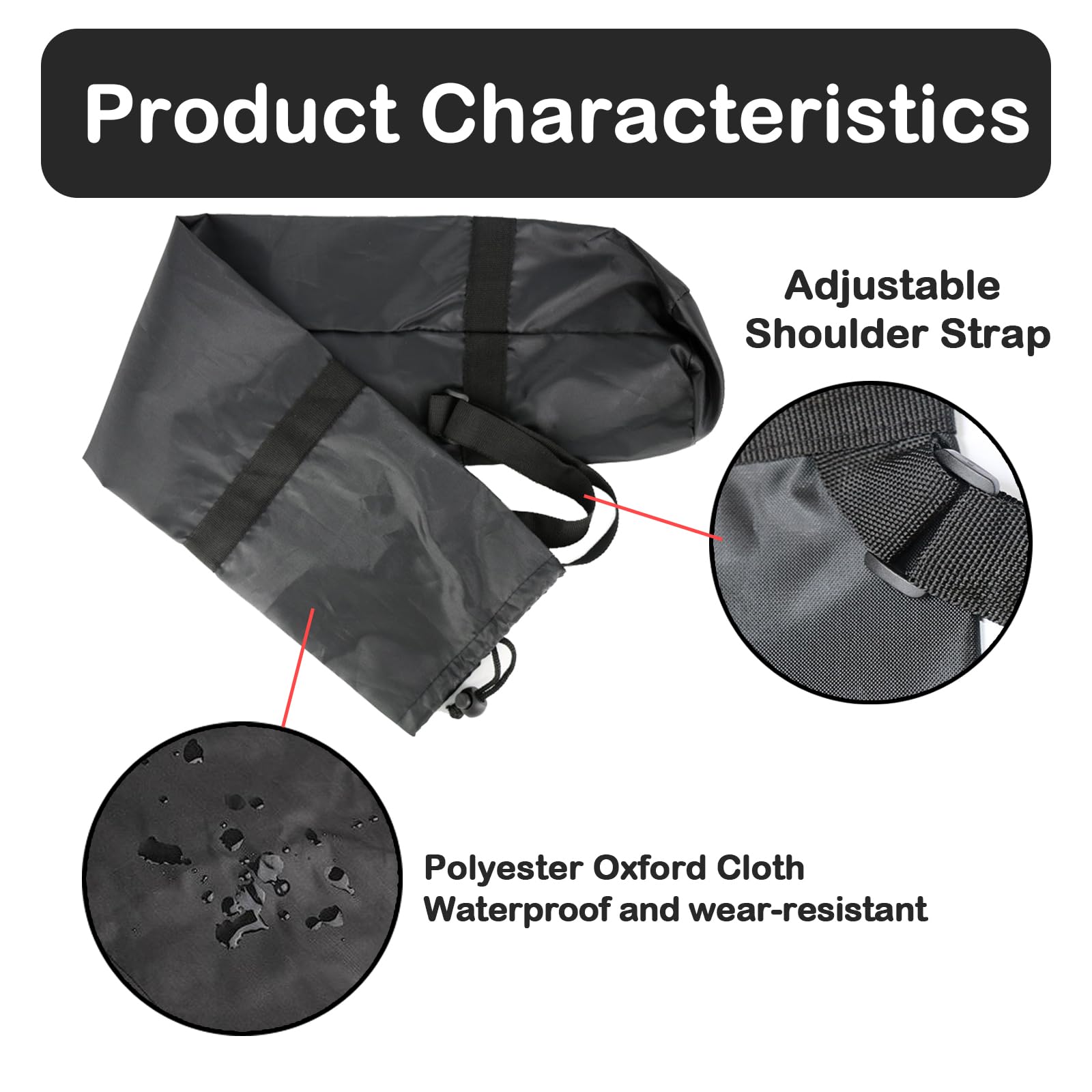 2 Stück Yogatasche Groß, Yogamatte Tasche Schwarz, Yoga Bolster Beutel mit Kordelzug, Stativtasche 210D Oxford Gewebe, Funktionale Aufbewahrungstasche für Zeltstangen, Lichtständer, 23x130cm
