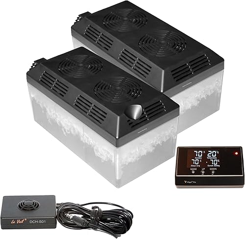 Le Veil iCigar Pro - Sistema electrónico humidificador de cigarros para armario humidificador tanques duales  sensor de humedad externo