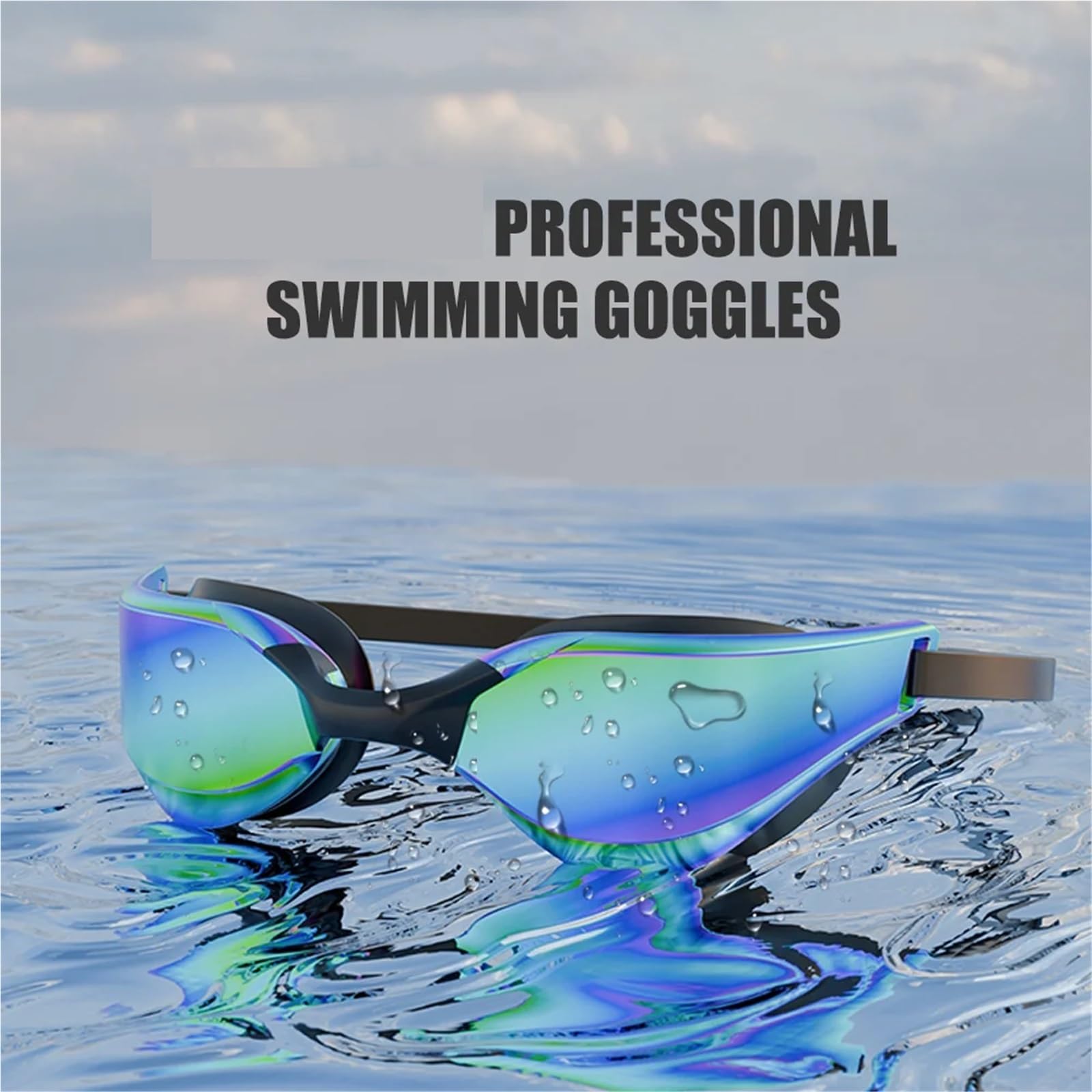 Gafas de natación antivaho for adultos Para Deportes | Hombres Mujeres con lentes gran angular HD Gafas de natación de silicona ajustables impermeables