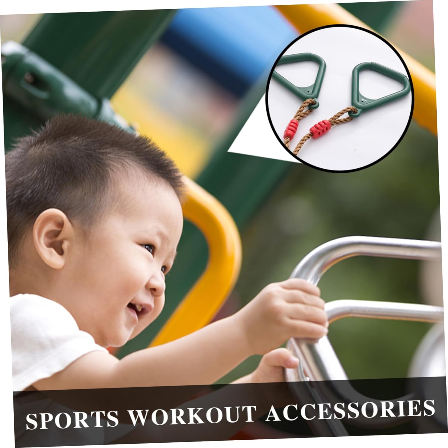 Children's Fitness Gymnastic Rings Adjustable Straps 120kg Capacity Sturdy Indoor Exercise Pull Handles for Kids for Home Workouts