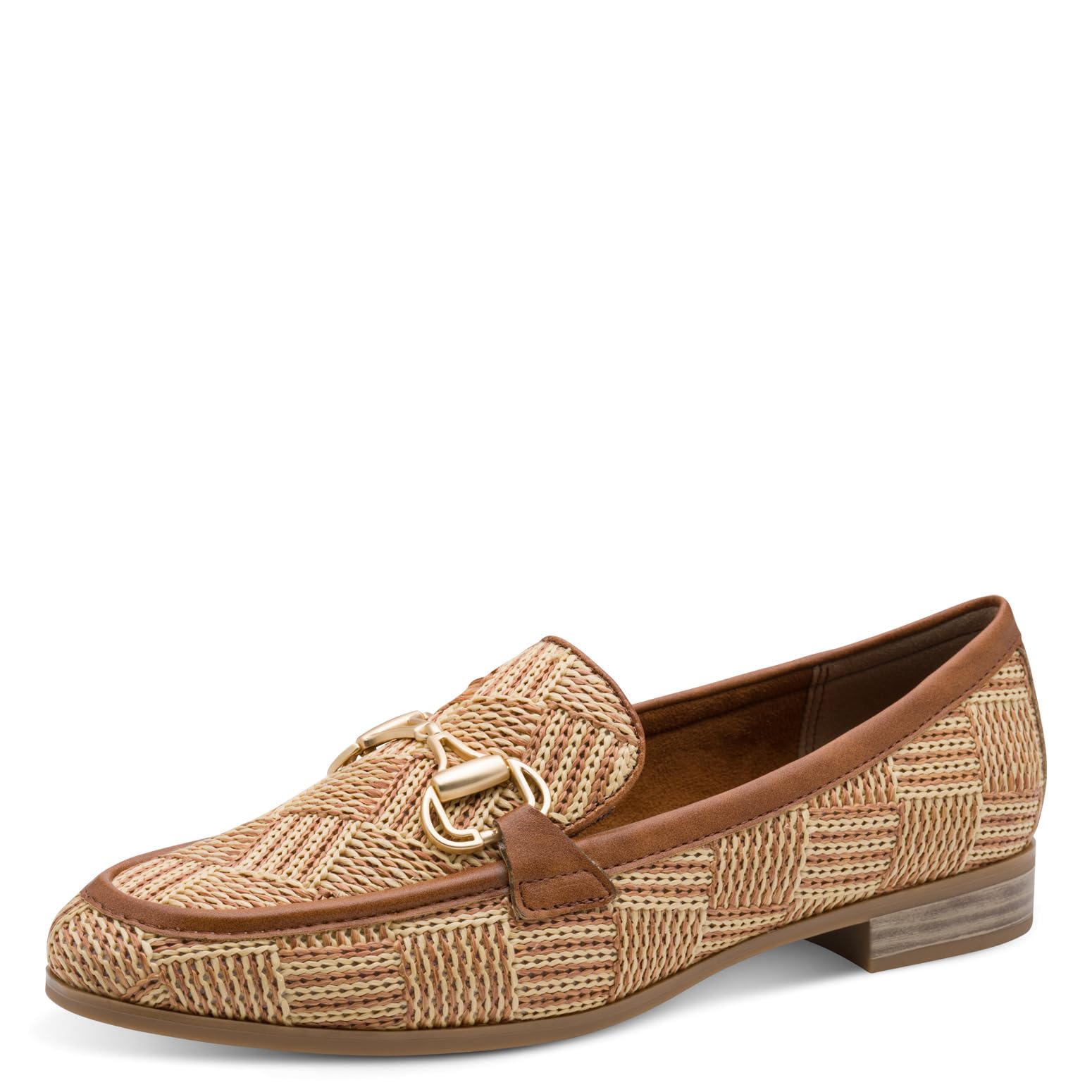 MARCO TOZZI women's loafers soft Feel Me footbed soft lining stylish, brown (COGNAC COMB), 4.5 UK