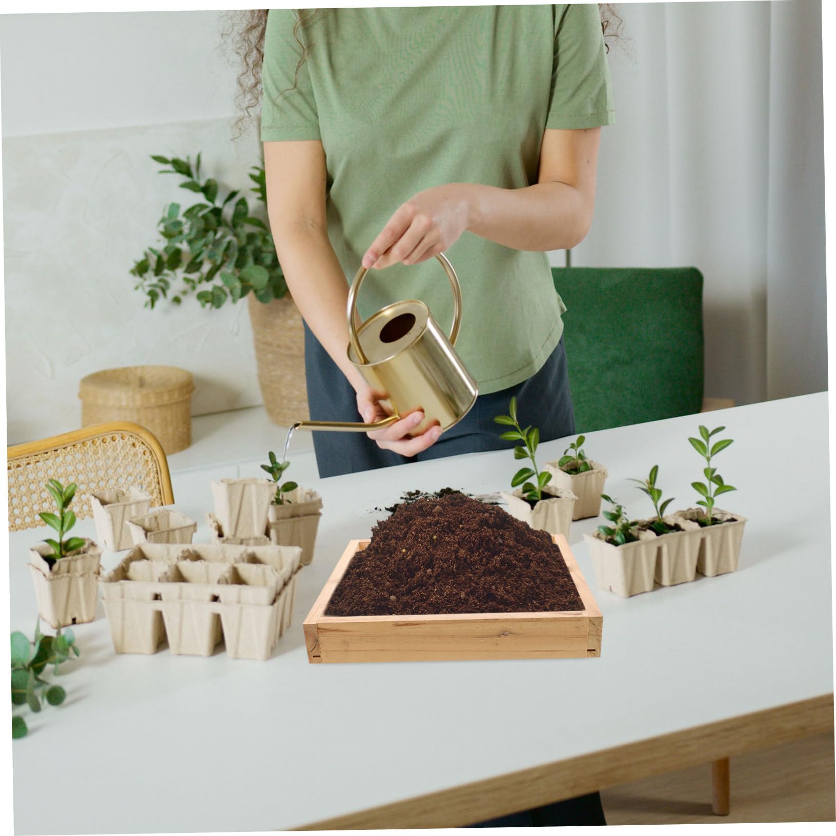 Milisten Tamis à Terre pour Jardin Acier Inoxydable avec Maille Bois pour Cailloux Terre Et Compost Outil De Jardinage