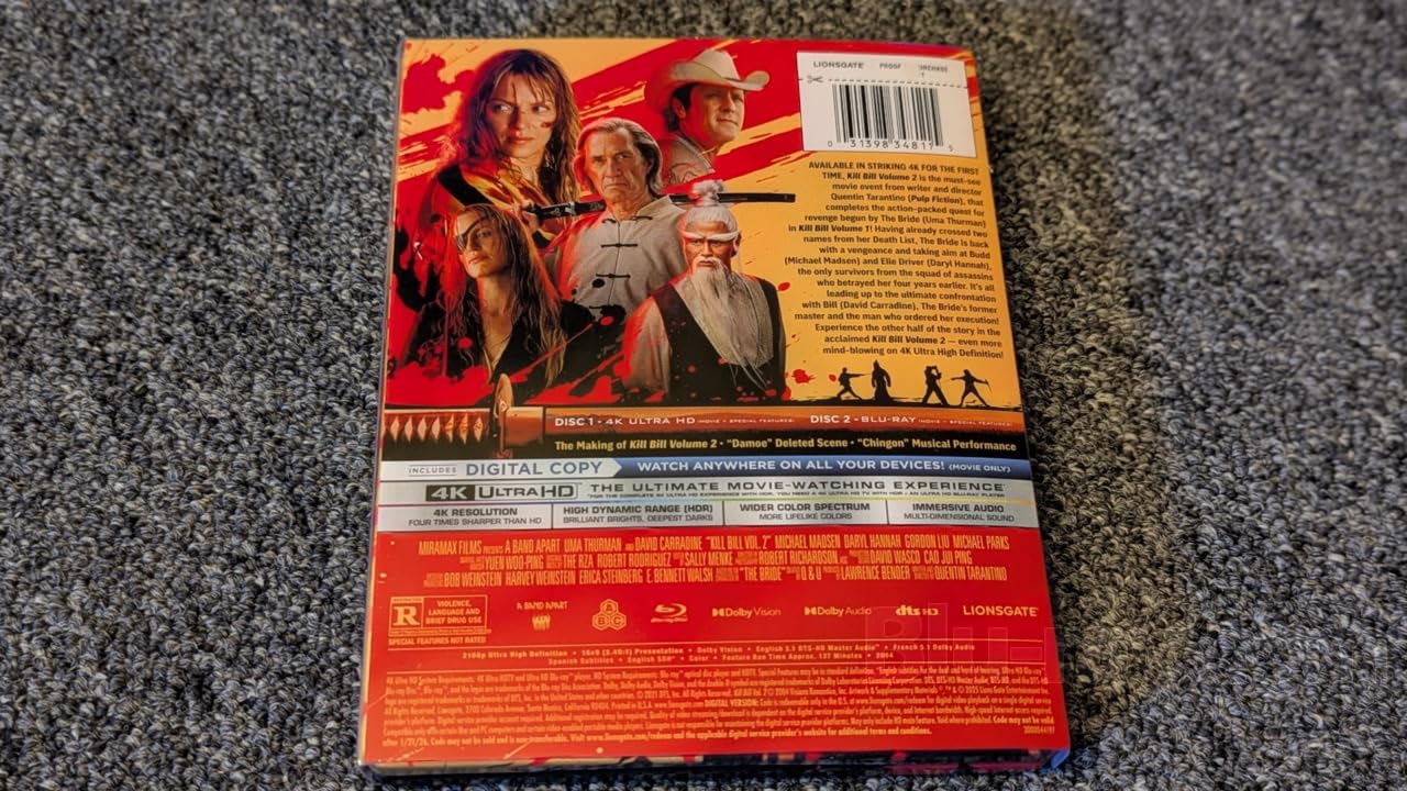 Kill Bill: Volume 2 (SteelBook) [4K UHD + Blu-ray] [Region Free]