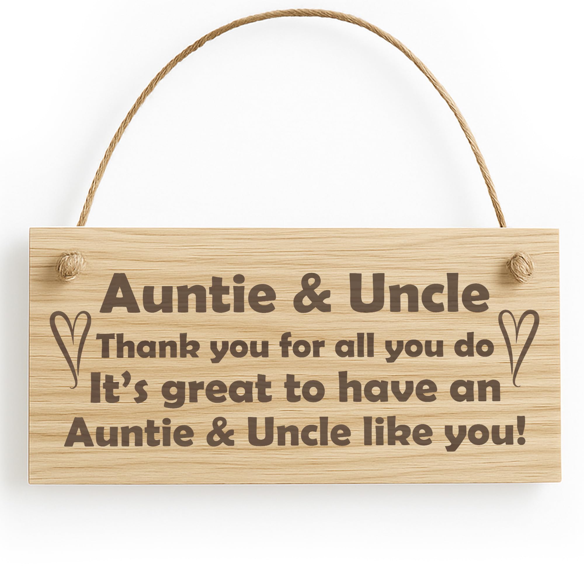 Red Ocean Thank You Gift For Auntie And Uncle Wood Engraved Plaque Novelty Gift For Him Her