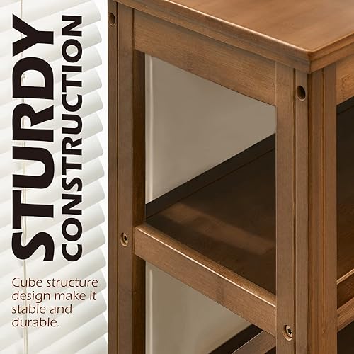 Miniatura 5 de Bamworld Zapatero para Entrada de Puerta Principal Organizador de Zapatos de Bambú Gabinete de Zapatos Independiente Estante Estrecho de