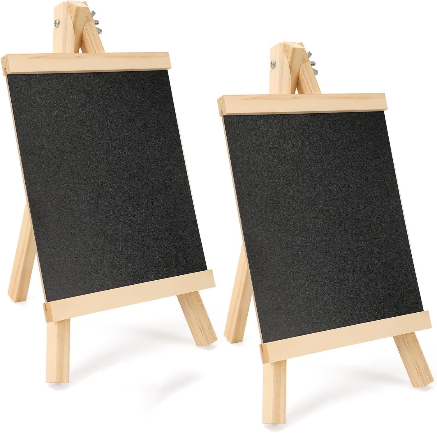 JANYUN Kreidetafel mit Ständer, 2 Stück Schiefertafel zum Beschriften 29 x 16 cm Klein Kreidetafel zum Beschriften mit 8 Kreidefarben für Hochzeit Schulbuffet Geburtstagsfeier