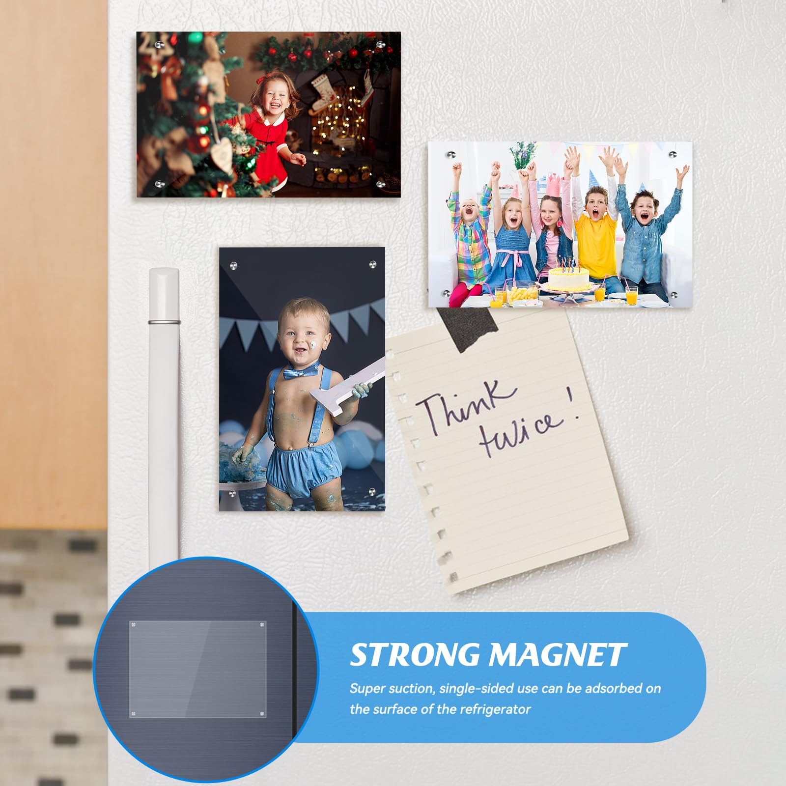 Confezione da 4 cornici magnetiche trasparenti in acrilico, 20 x 25 cm, cornice autoportante a doppio lato, per scrivania, display orizzontale o verticale, certificati, per famiglia, ufficio