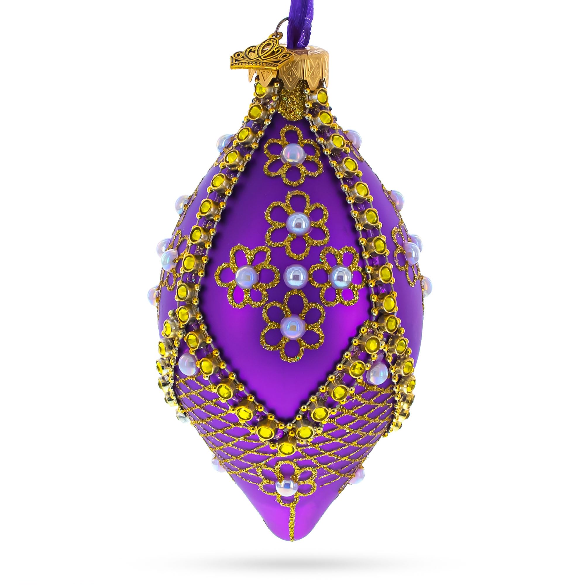 Goutte d'eau en verre violet cadeau verrier raffiné pour Noël