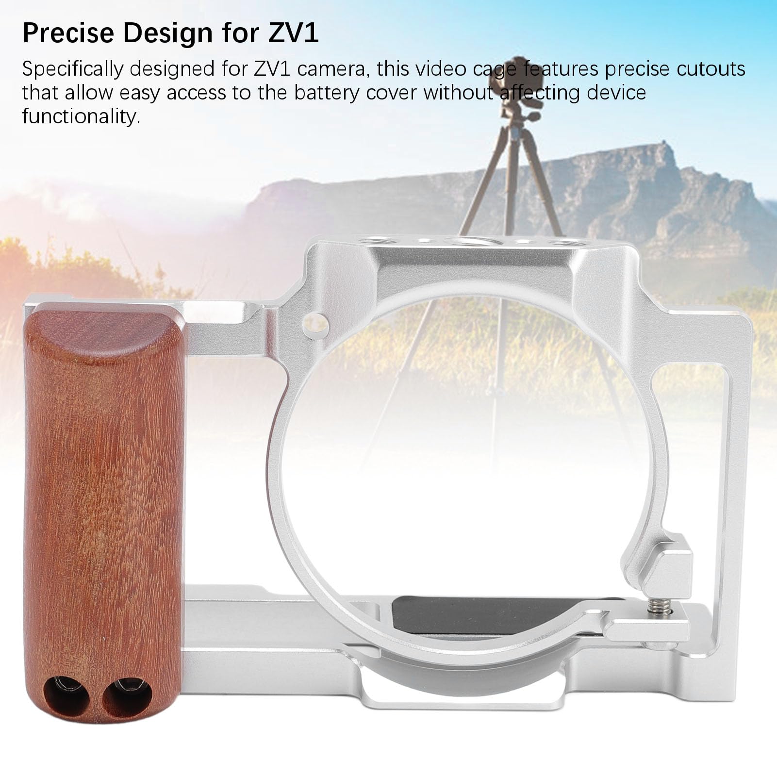 CHICIRIS Gabbia Video per Fotocamera per Rig ZV1 in Alluminio Resistente con Molteplici Opzioni di Montaggio Migliore Produzione Cinematografica (SILVER)