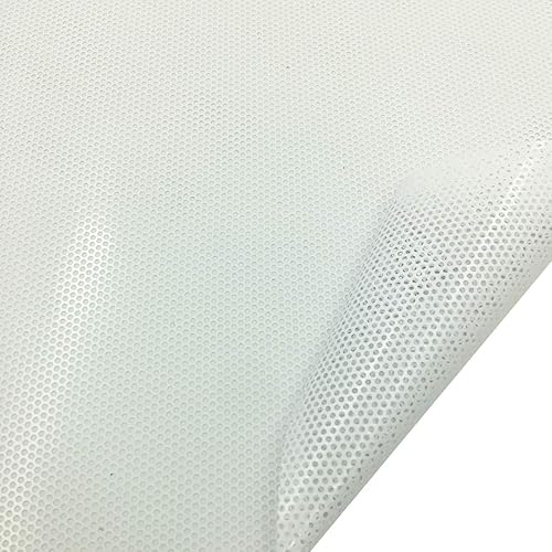 LKXHarleya Rollo de película de vinilo perforado para ventana, color blanco, unidireccional, para privacidad, autoadhesivo, para faros delanteros,