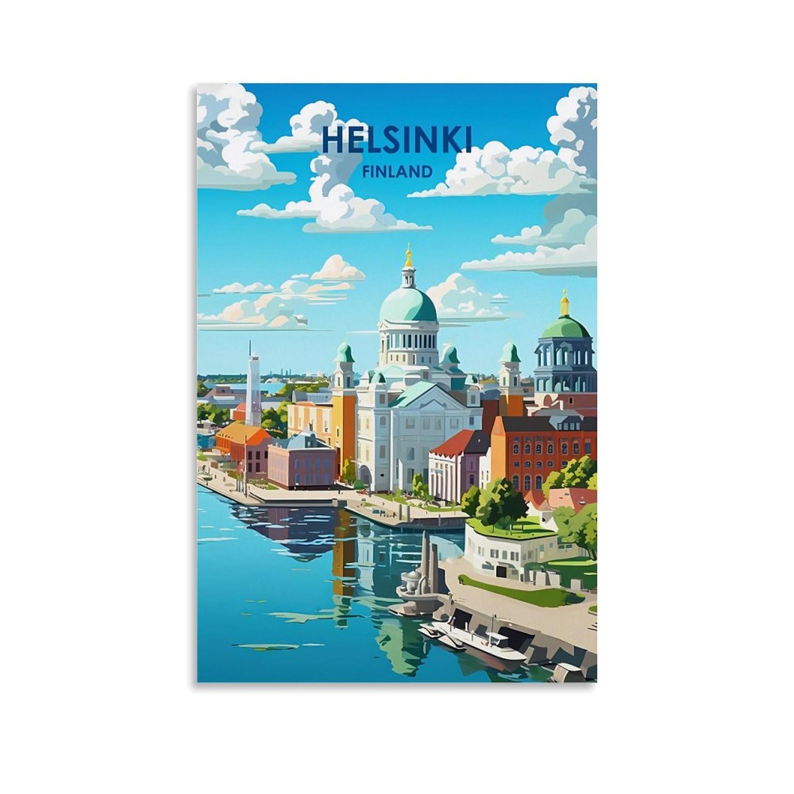 EZMLFA DIY Diamond Painting,Helsinki Finland 5D Diamond Art DIY Cross Stitch Crystal Rhinestone Embroidery Pictures Craft for Home Wall 30x40cm
