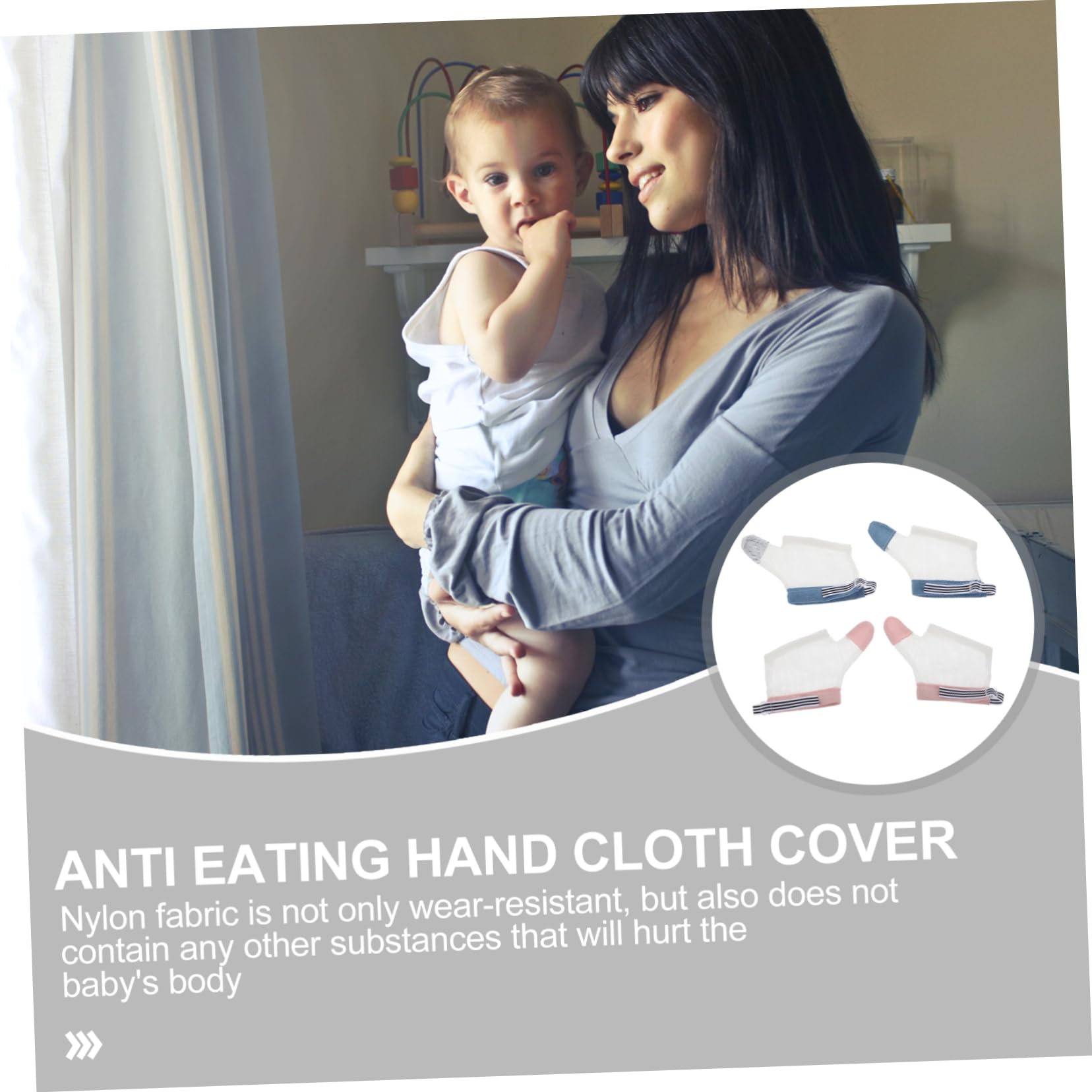 ifundom 2 Paar Daumenschutzhandschuhe für Babys aus Atmungsaktivem Nylon mit Waschbarem Mesh Design zur Korrektur von Fingerlutschen bei Säuglingen und Kleinkindern