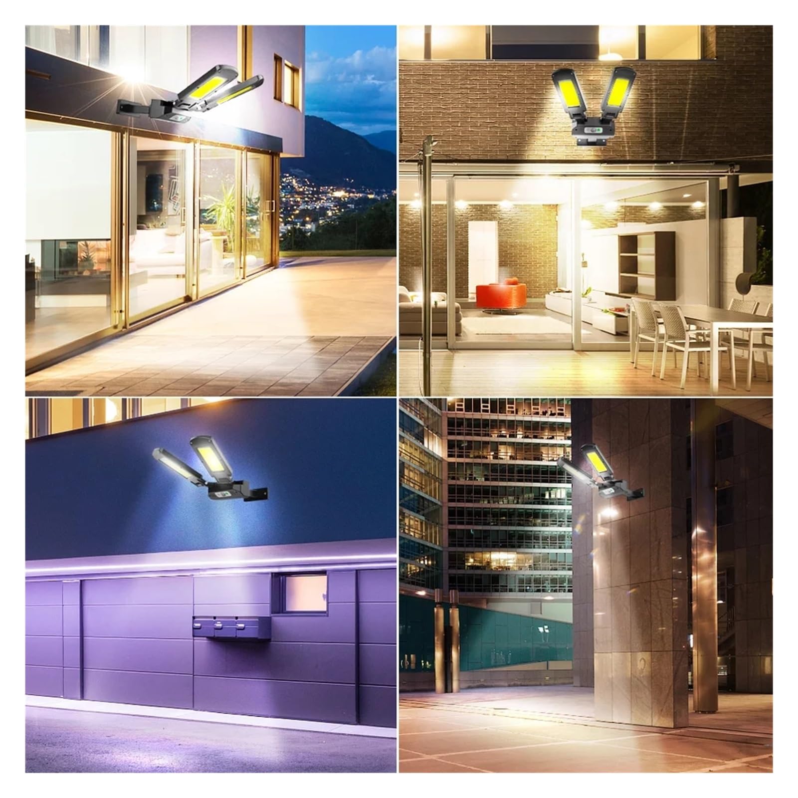 Zonne-Verlichting Buiten, Krachtige 5000 Lumens Straatverlichting op Zonne- energie Outdoor 3000W Waterdichte Outdoor Solar Light Lamp Met Sensor Tuin Straatlantaarn Ultrabrede Verlichtingshoek(Kit 6