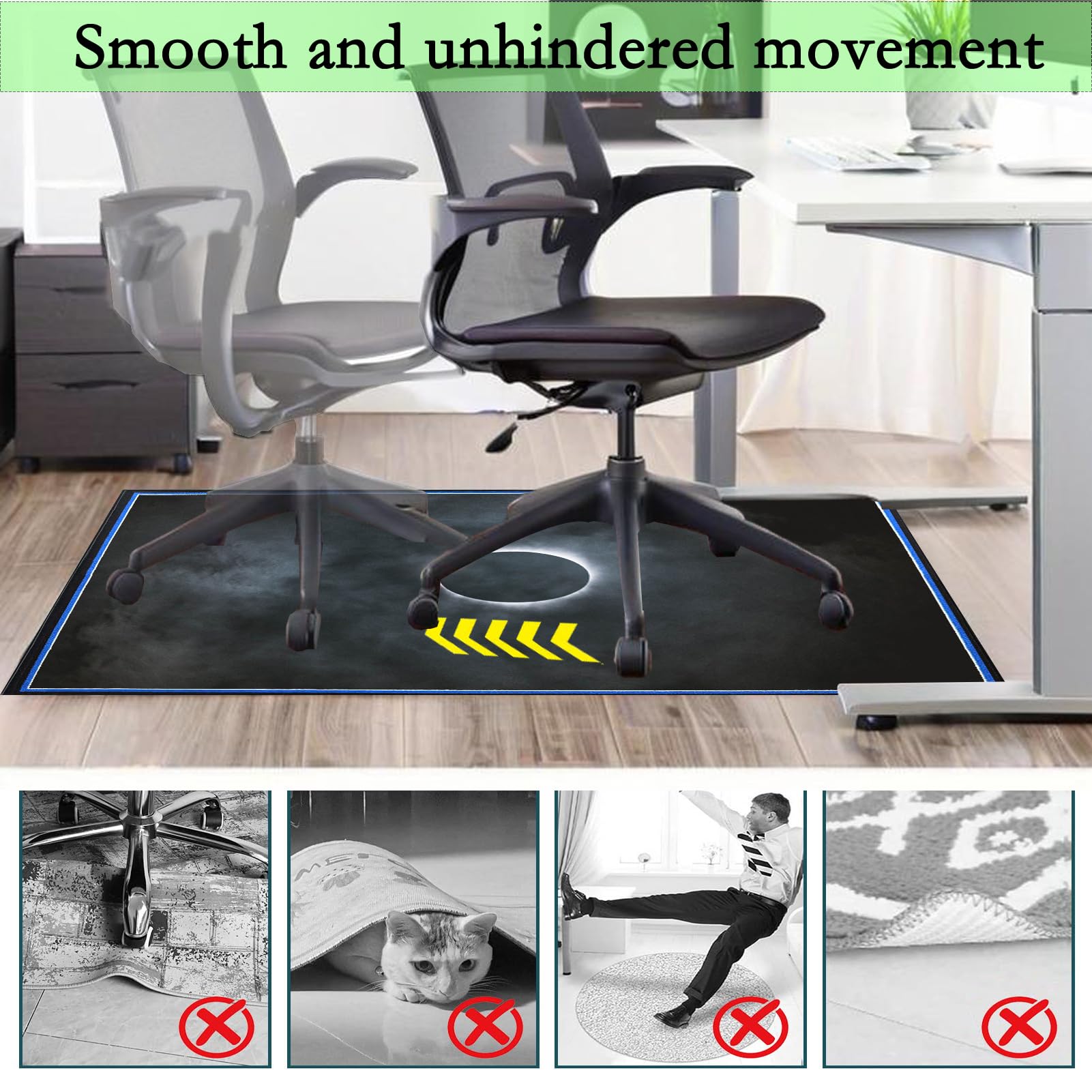 Alfombra Gaming Suelo Alfombrilla para Silla de Oficina Chair Mat Alfombrilla para Silla Suelos Duros Protector de Suelo para Silla de Oficina Alfombra para Silla Gaming Oficina 100 x 120 cm