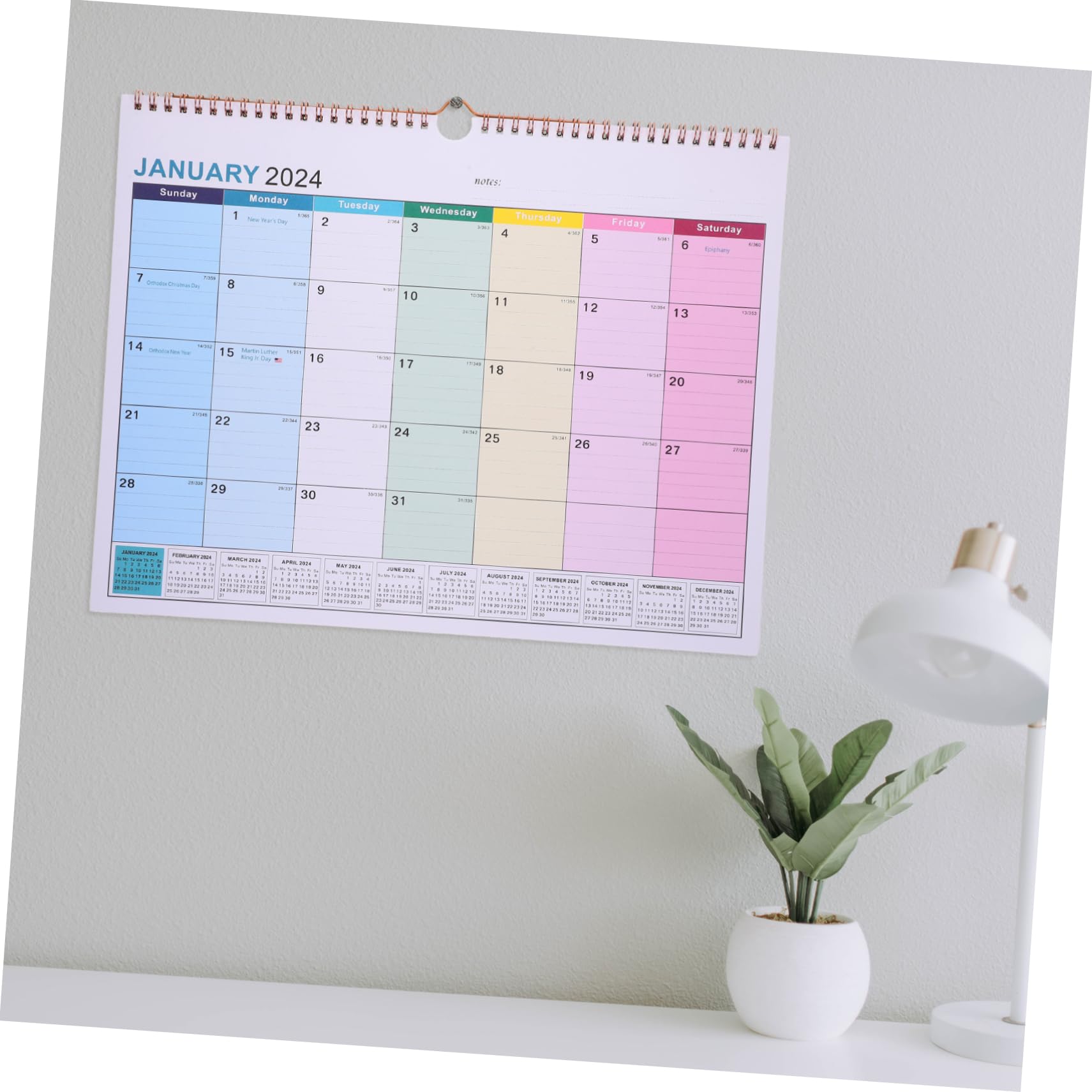 SEWACC 3 Piezas Calendario 2024 calendarios the almanack de uso diario de la de pared mensual para la oficina mensual de vacaciones