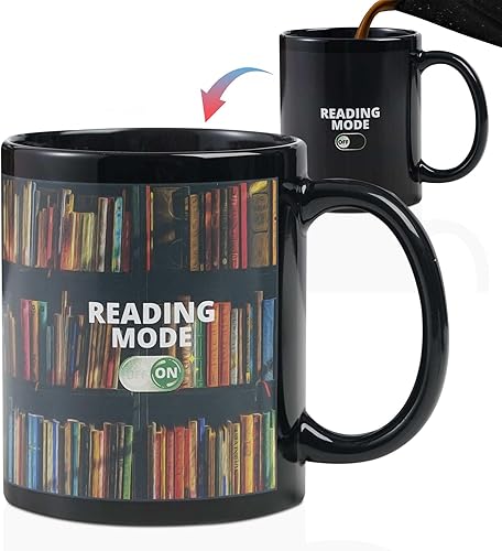 Onebttl Funny Book Lovers - Taza de café que cambia de color, taza mágica de lectura que cambia de calor, regalos para amantes de los libros para