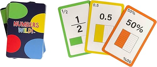 Miniatura 4 de Math Magic Números salvajes número de coincidencia o color para ser el primero en deshacerse de todas tus cartas. Una fracción divertida, decimal,