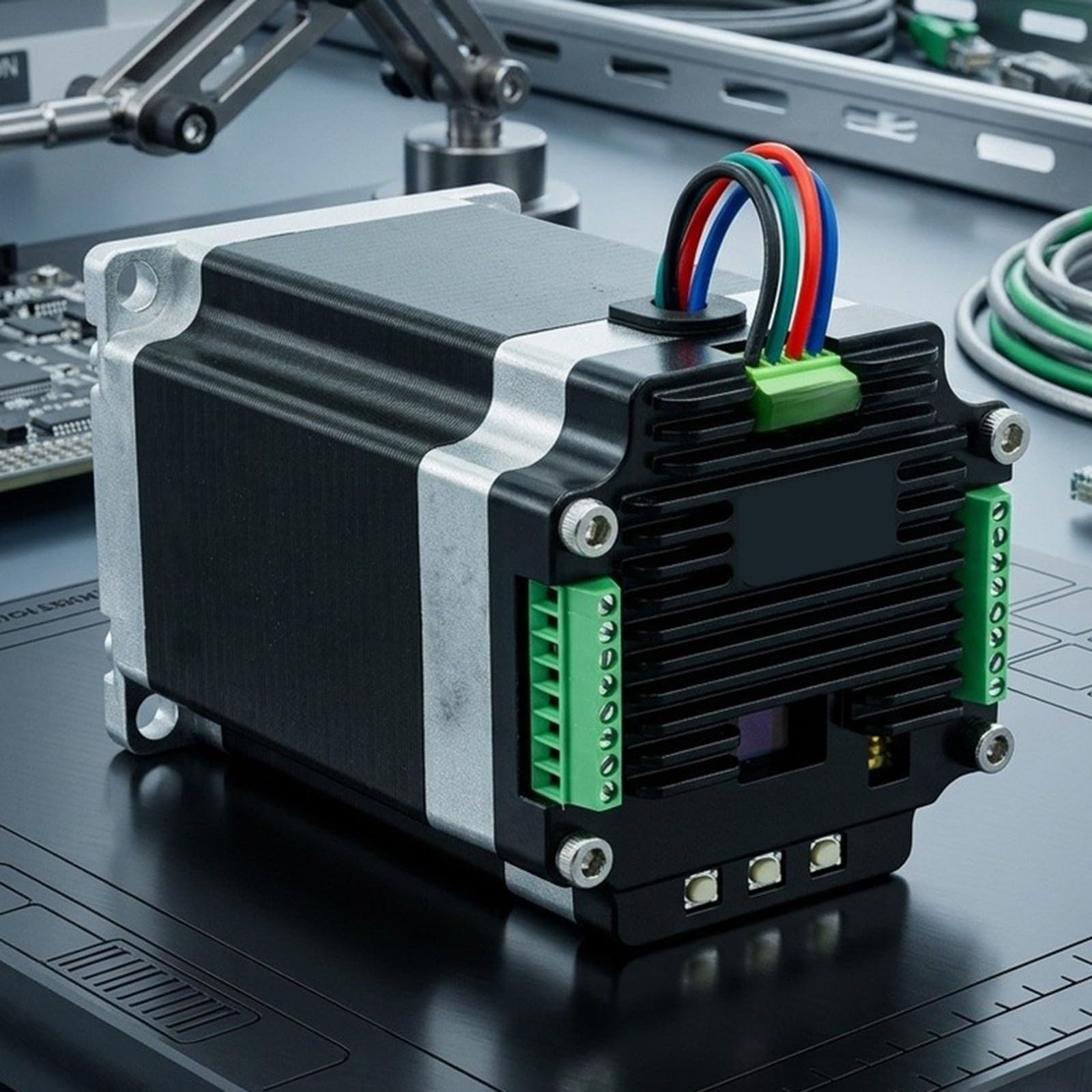 Para mks SERVO57D motor paso a paso driver Closed-Loop FOC RS485 CAN para Modbus para motores NEMA 23 57 mm 3000RPM carcasa de aluminio (motor (RS485))