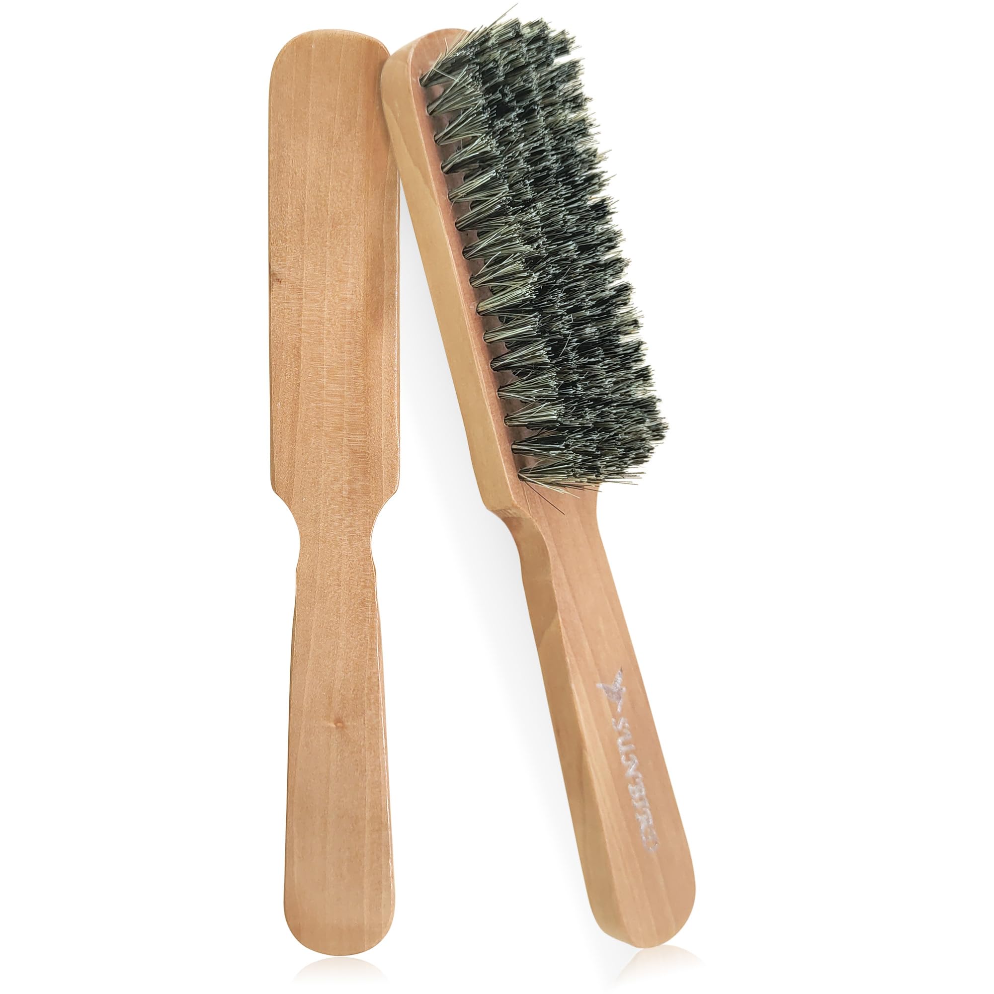 SUNBIRD & 54a Beard Brush (Soft brush),100% Pure Horse Hair And Wood,Men's Beard Grooming Tools And Beard Styling Care,Wood Color,3 Shape Sizes