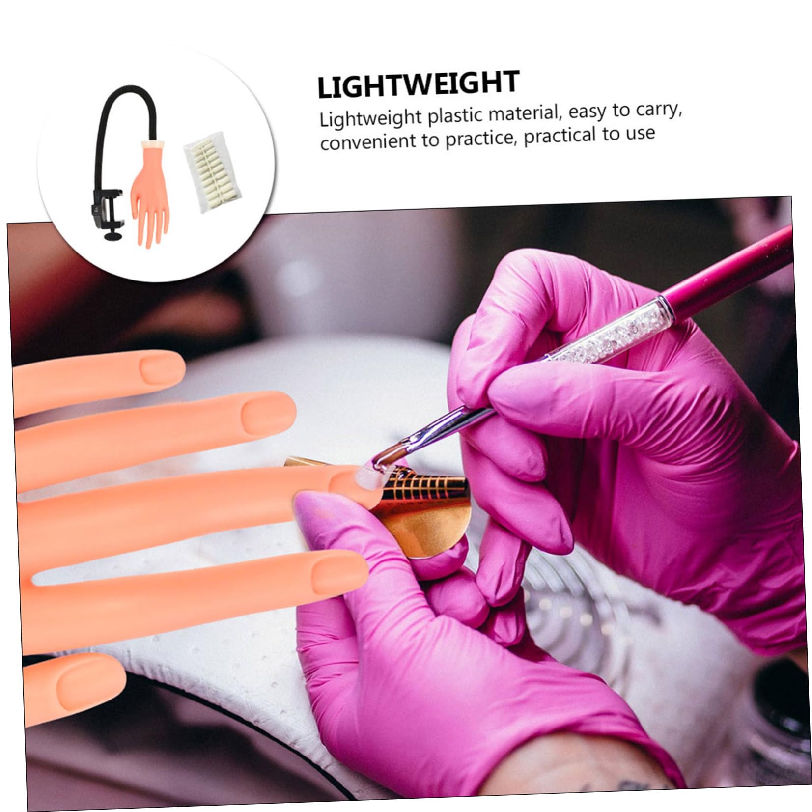 Modèle De Main Nail Art Taille Standard Flexible Avec Faux Ongles Artificiels Pour Entraînement Manucure Débutants Nail Art