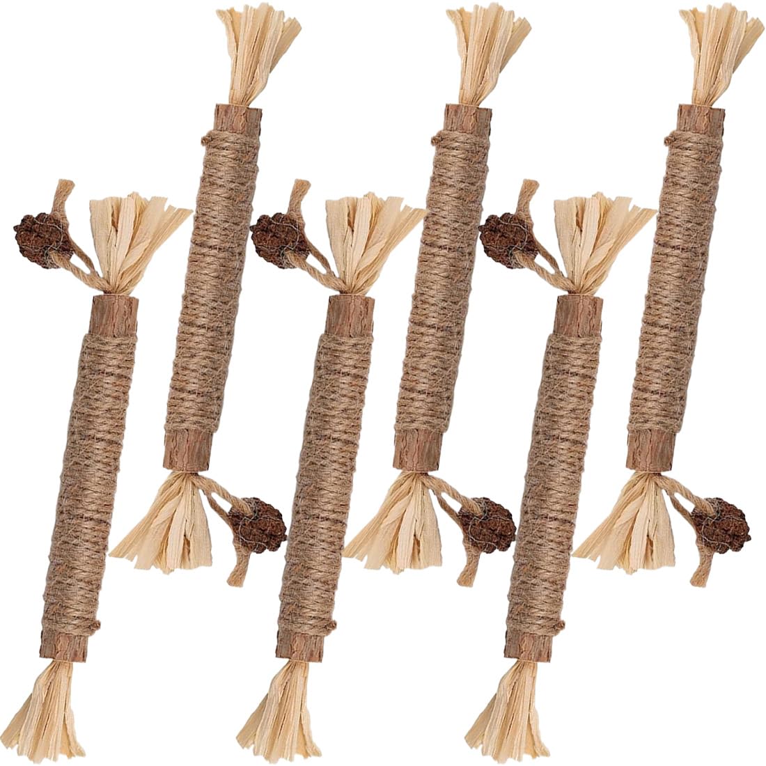 6 piezas de palitos de hierba para gatos, juego de palos de mascar para gatos, juguetes para gatos, cuidado dental, para cepillarse los dientes, eliminar el sarro y refrescar el aliento