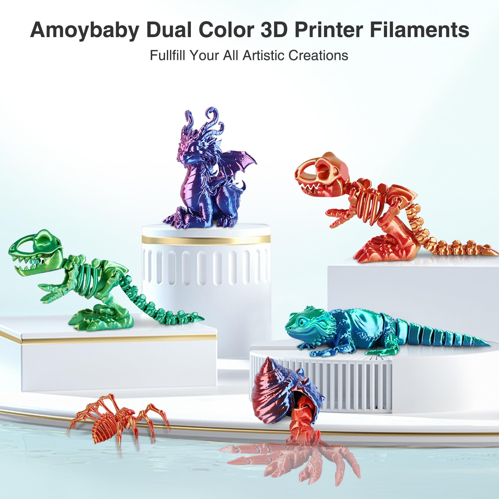 Gelb Grün Doppelfarben Silk Pla Filament 1.75mm, +/- 0.03mm 3D Drucker Filament 1kg(2.2lbs), Härter und Stärker 3D Druckmaterialien für 3D-Drucker