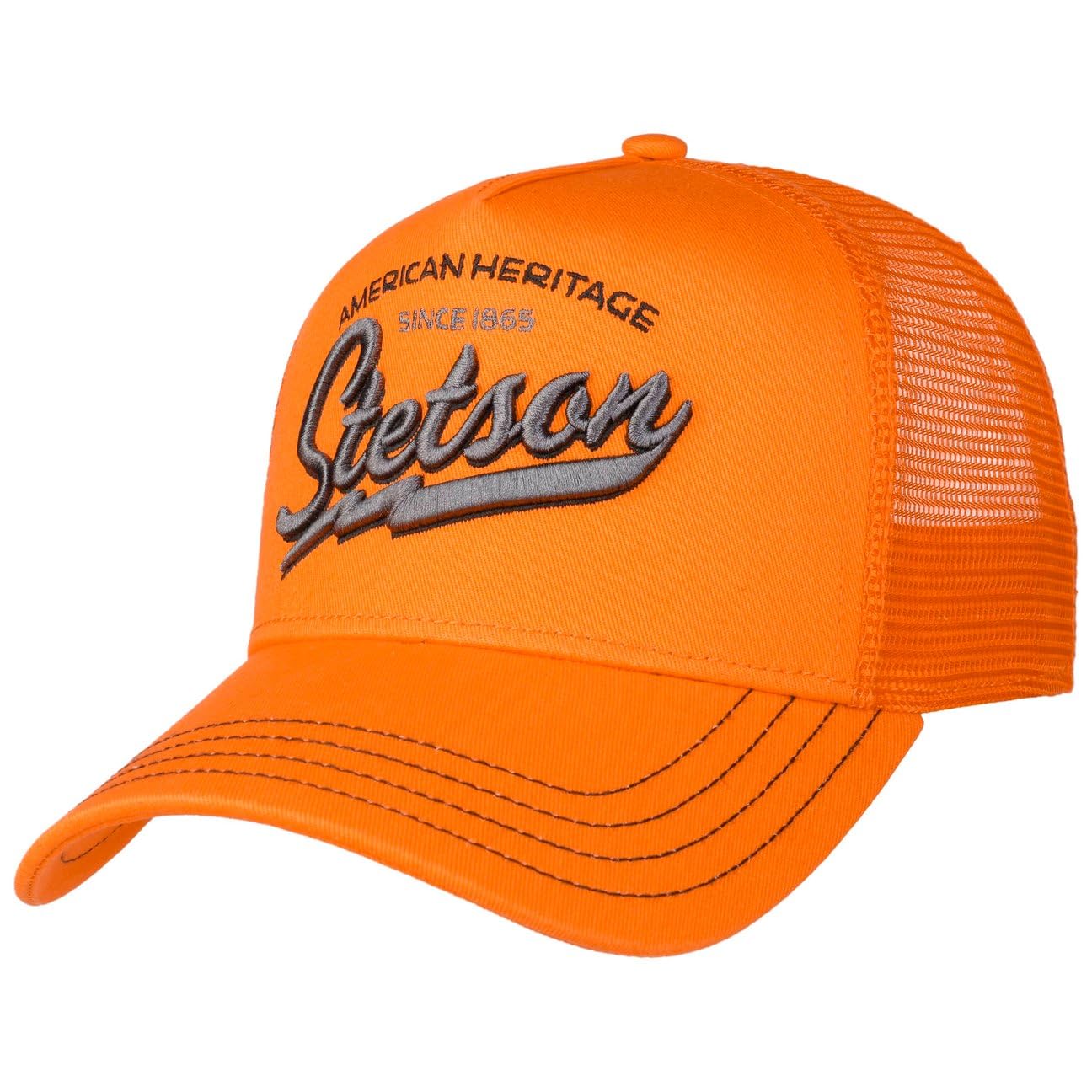 Stetson Cappellino American Heritage Kids Bambini/Donna/Uomo - da Bambino Berretto Baseball Trucker cap Snapback, con Visiera, Visiera Primavera/Estate - Taglia Unica Arancia