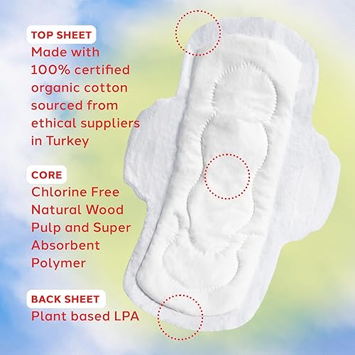 Miniatura 7 de August Almohadillas orgánicas menstruales para mujeres y cualquier persona que menstrue, súper absorción, 32 HSA FSA elegibles, sin fragancia,