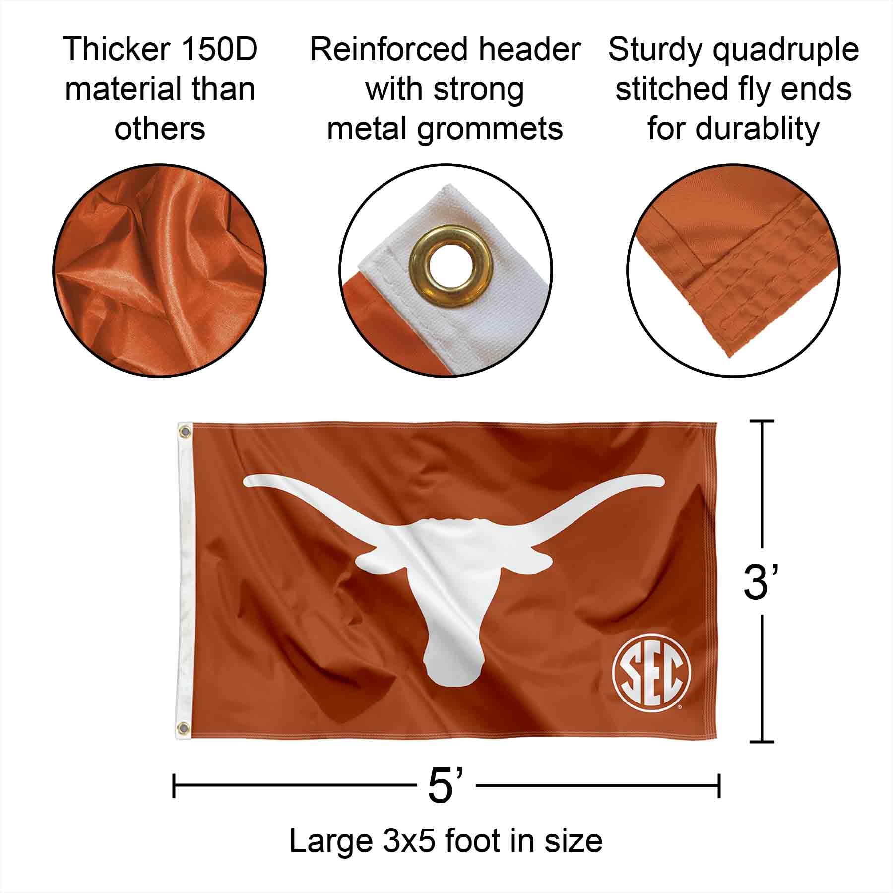 Amazon.com : College Flags & Banners Co. Texas Longhorns SEC Large