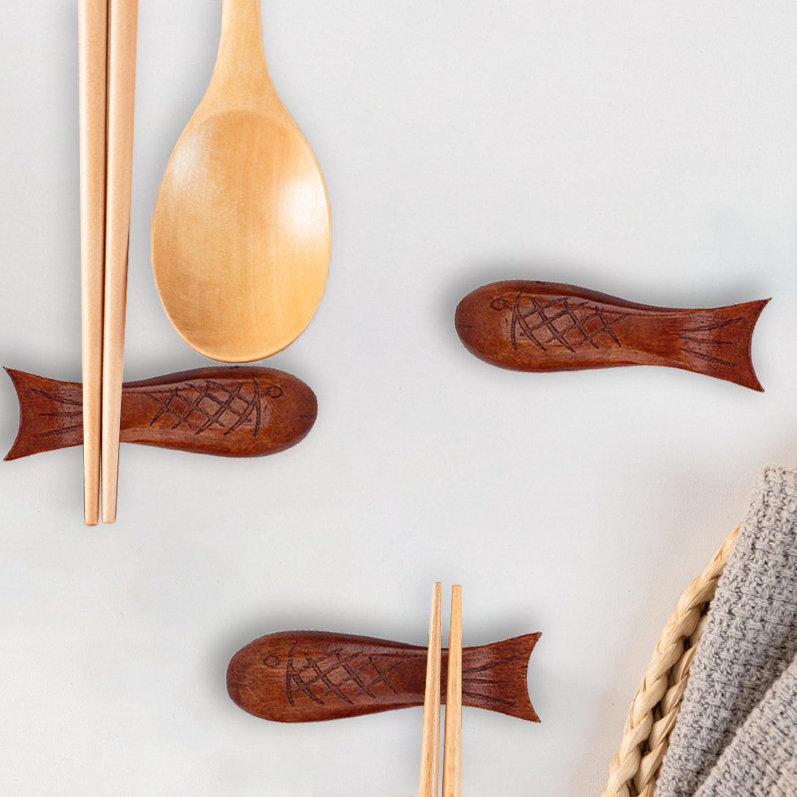 SHIDOW Set 6 Supporti Per Bacchette In Ceramica Giapponese - Forma Di Gufo, Fatti A Mano, Per Posate, Decorazione Da Tavolo, Regalo Per La Casa
