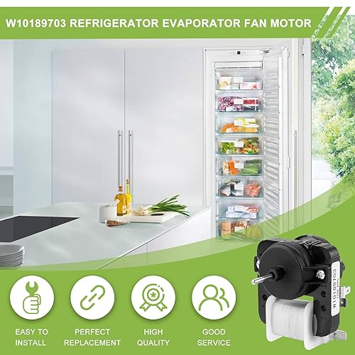 Miniatura 6 de Actualizado AMI PARTS W10189703 - Motor de ventilador evaporador para refrigeradores Whirl-Pool Ken-More - Reemplaza WPW10189703, AP6016598,