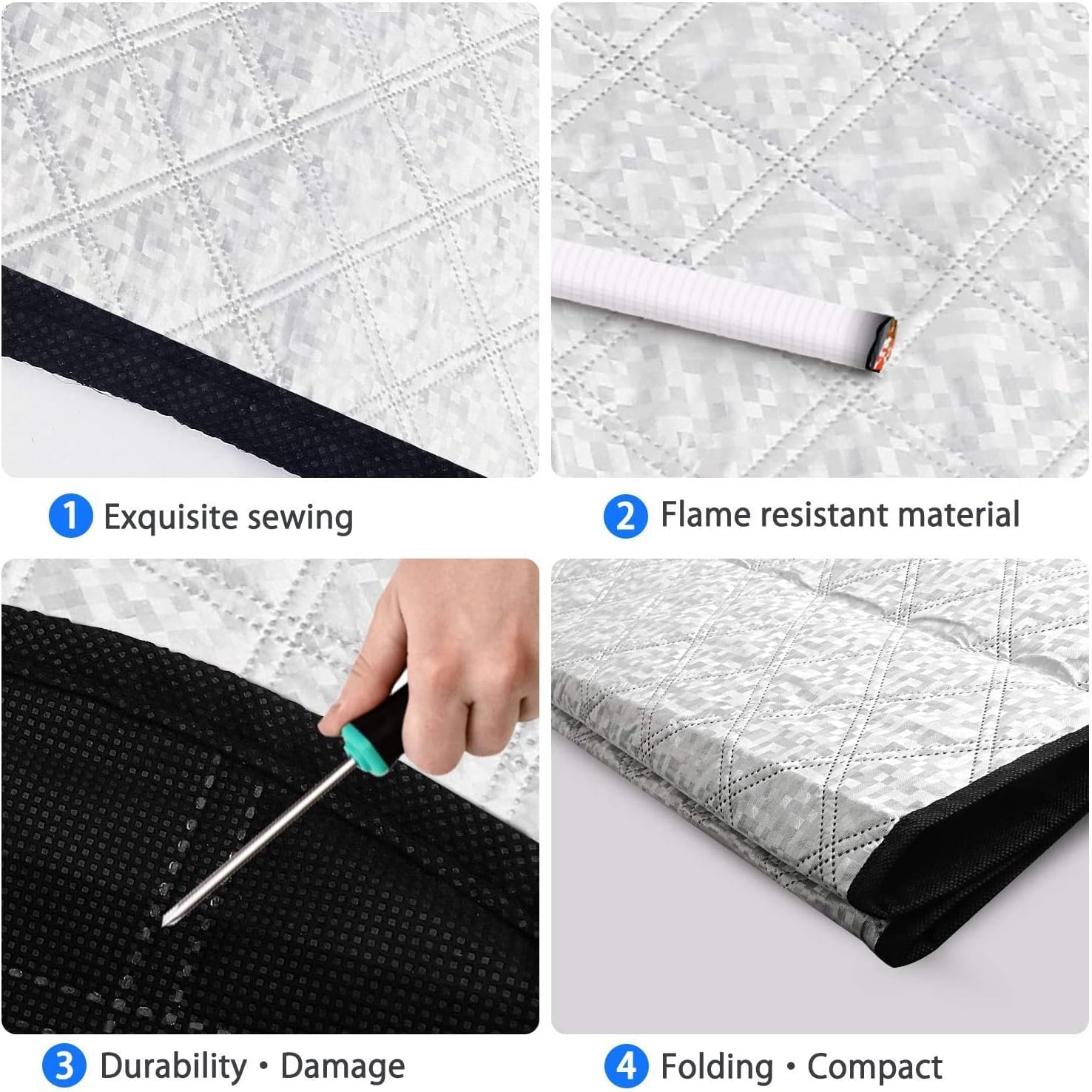 KeKilo Windshield Snow Cover, Car Snow Cover with Side Mirror Cover, Car Windshield Cover 4 Layers Windscreen Protect Wind-Proof Magnetic Edge Keeps Ice Snow Frost Off Fits Cars Suvs Vans and Trucks