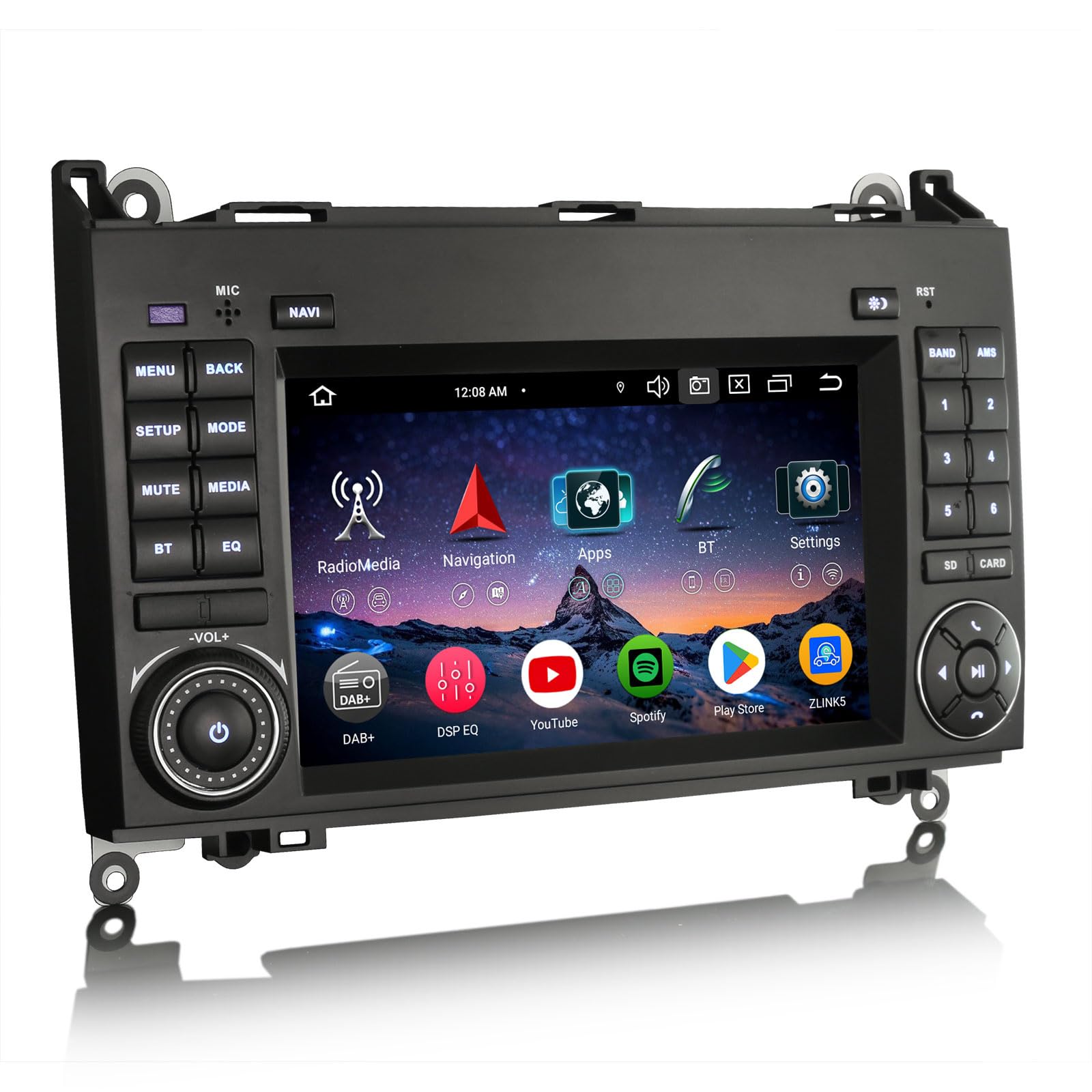Erisin 7 Zoll 8-Kern 4GB+64GB Android 16 Autoradio Bluetooth mit GPS Navi für Mercedes A Klasse W169 B Klasse W245 Sprinter Viano W639 Vito VW Crafter CarPlay Android Auto DSP DAB+ WiFi RDS FM SWC
