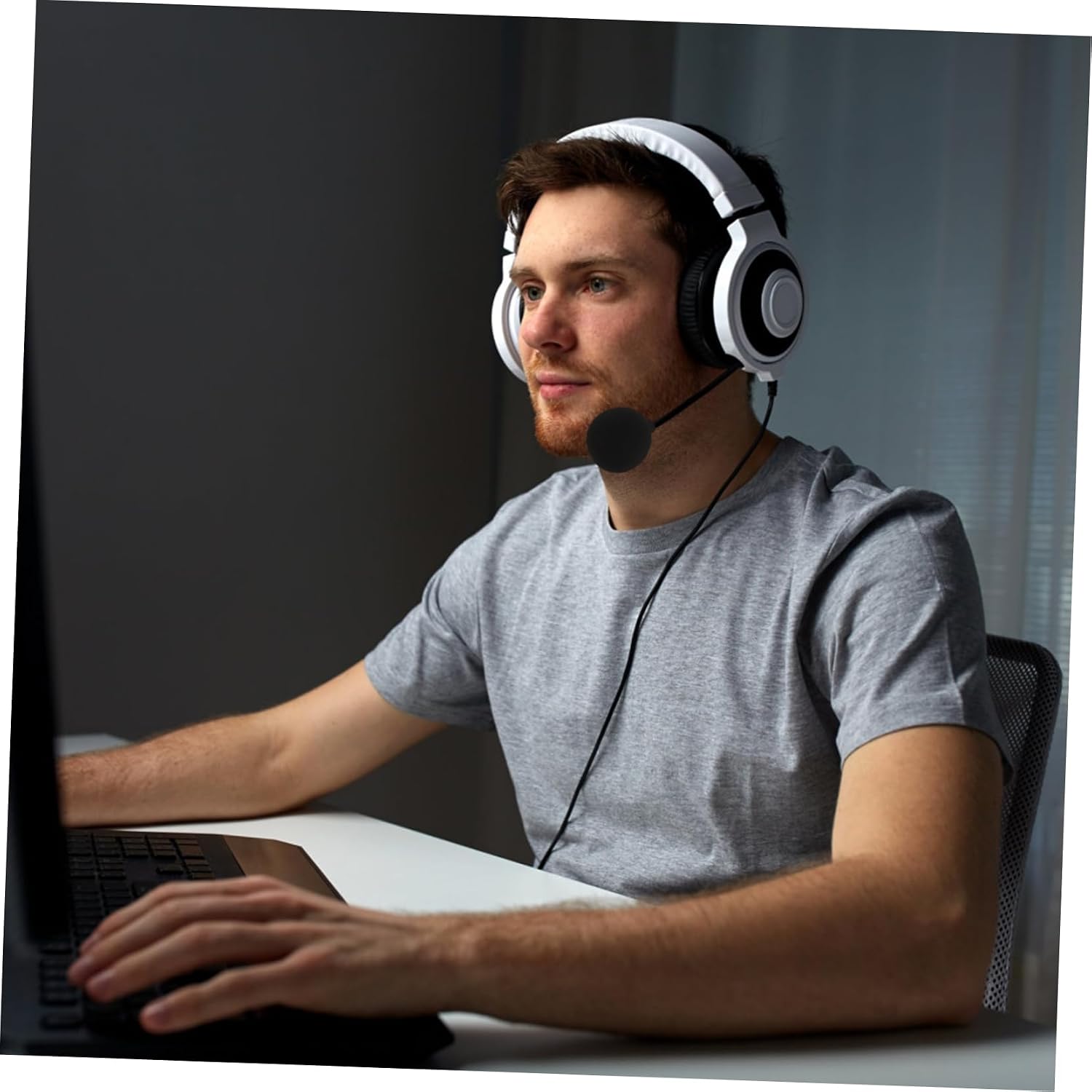 Homoyoyo Portable Headset Microphone Mic in-line Design Gaming Headphones for Computer image 5