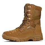 FREE SOLDIER Men's Tactical Boots 8 Inches Lightweight Combat Boots Durable Suede Leather Military Work Boot Desert Boot