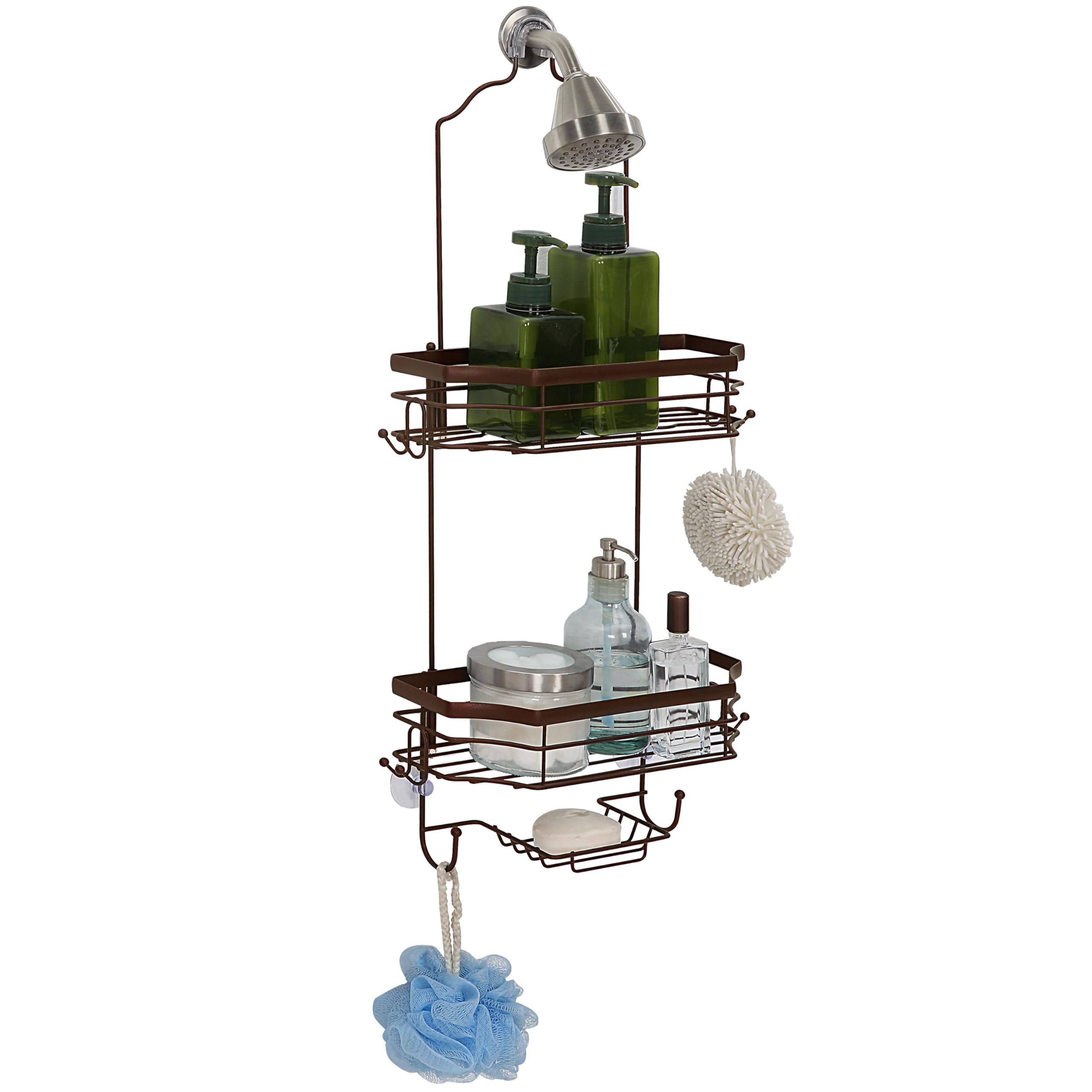SunnyPoint Bathroom Classic Hanging Over The Shower Head Caddy 28 98 H x 12 2 W x 5