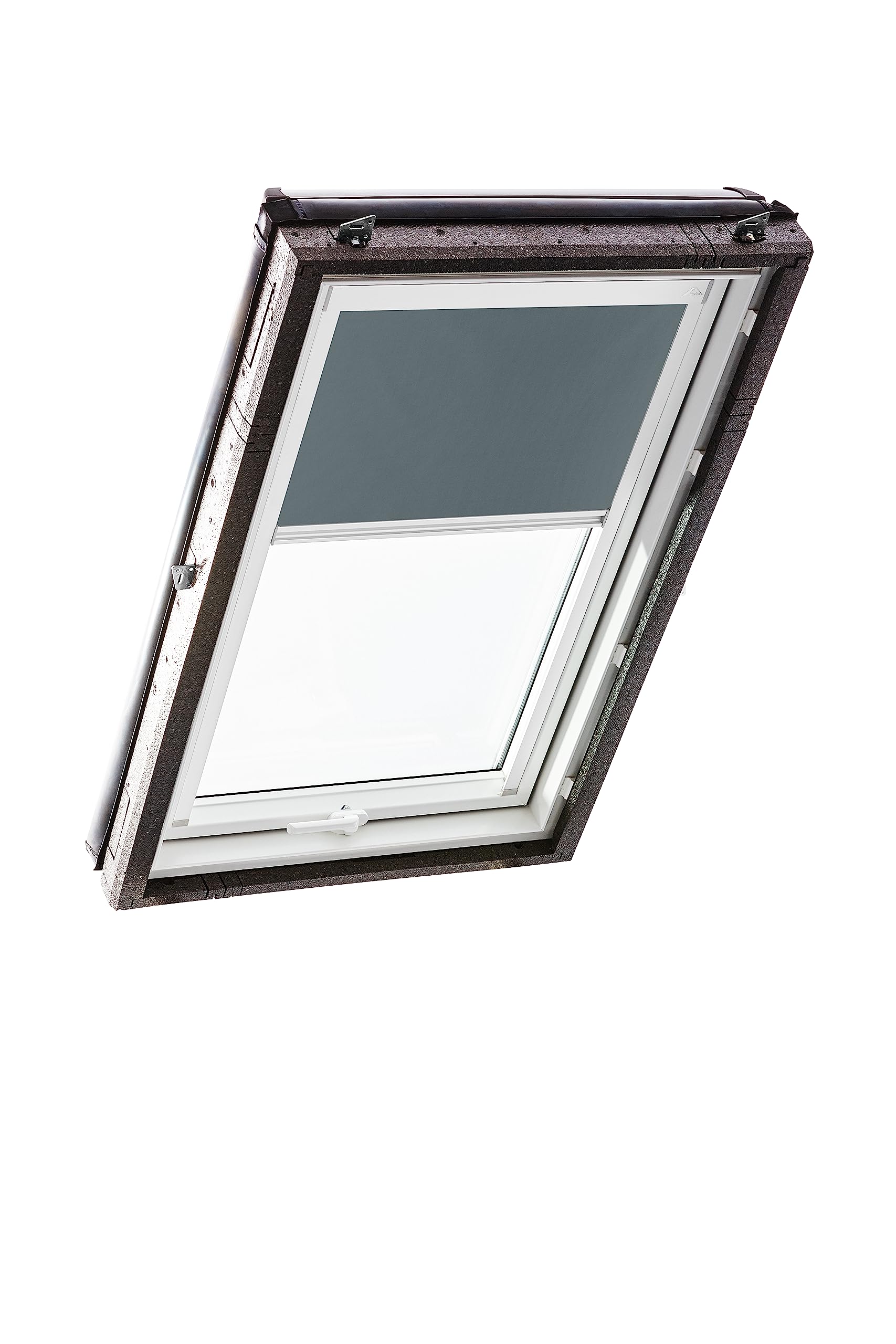 Original Roto Blackout Roller Blind ZRV Almost Complete Blackout Guide Rail White for Roto Roof Windows Series Designo R4/R7 and Classic 43/73 With Size 094/098 | 09/09 Dark Grey