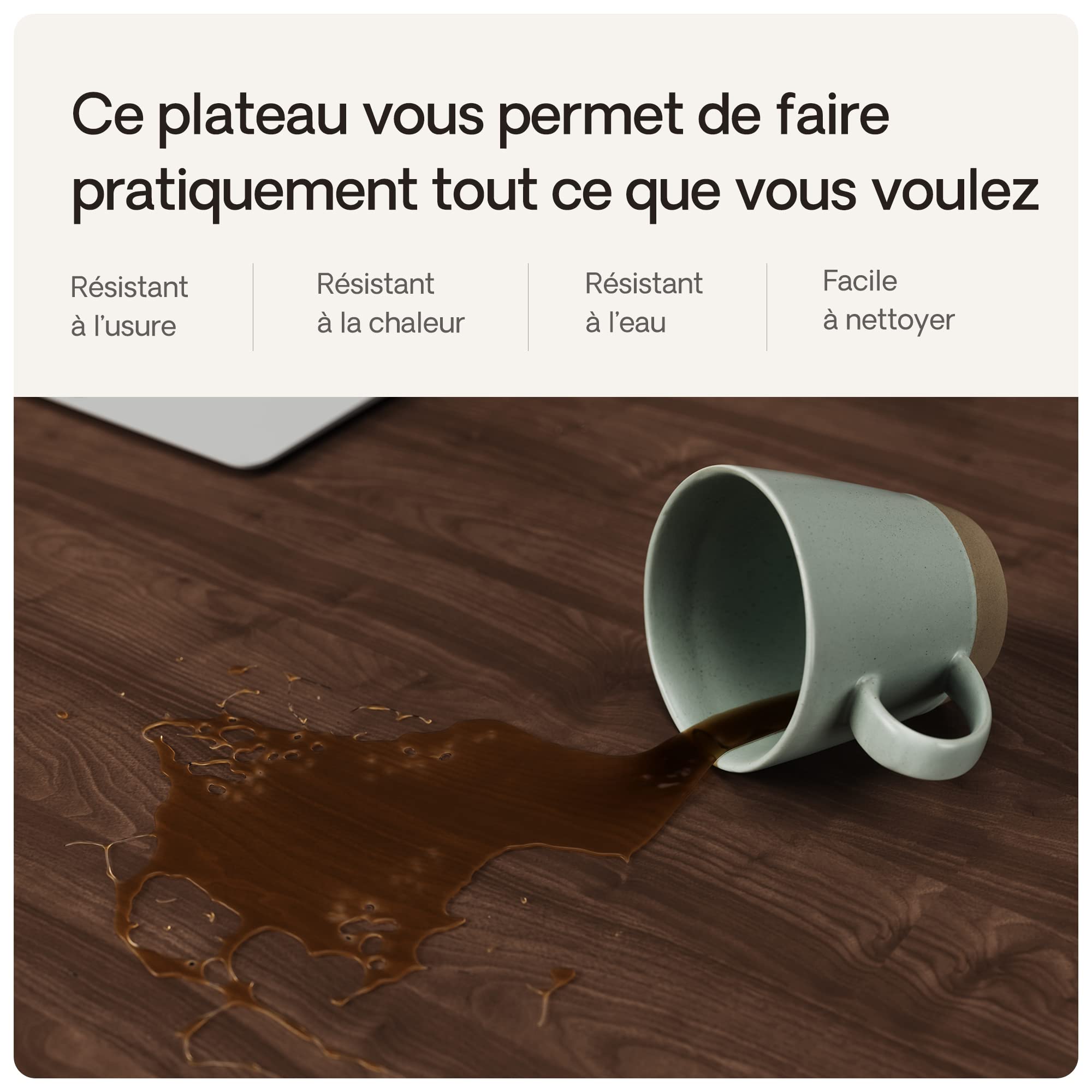 Desktronic - Plateau de Table - Fabriqué en Europe - Stable et Durable - 25 mm - 140 x 70 cm - Idéal pour Bureau réglable en Hauteur et Table à Manger, etc - en Bois de Noyer