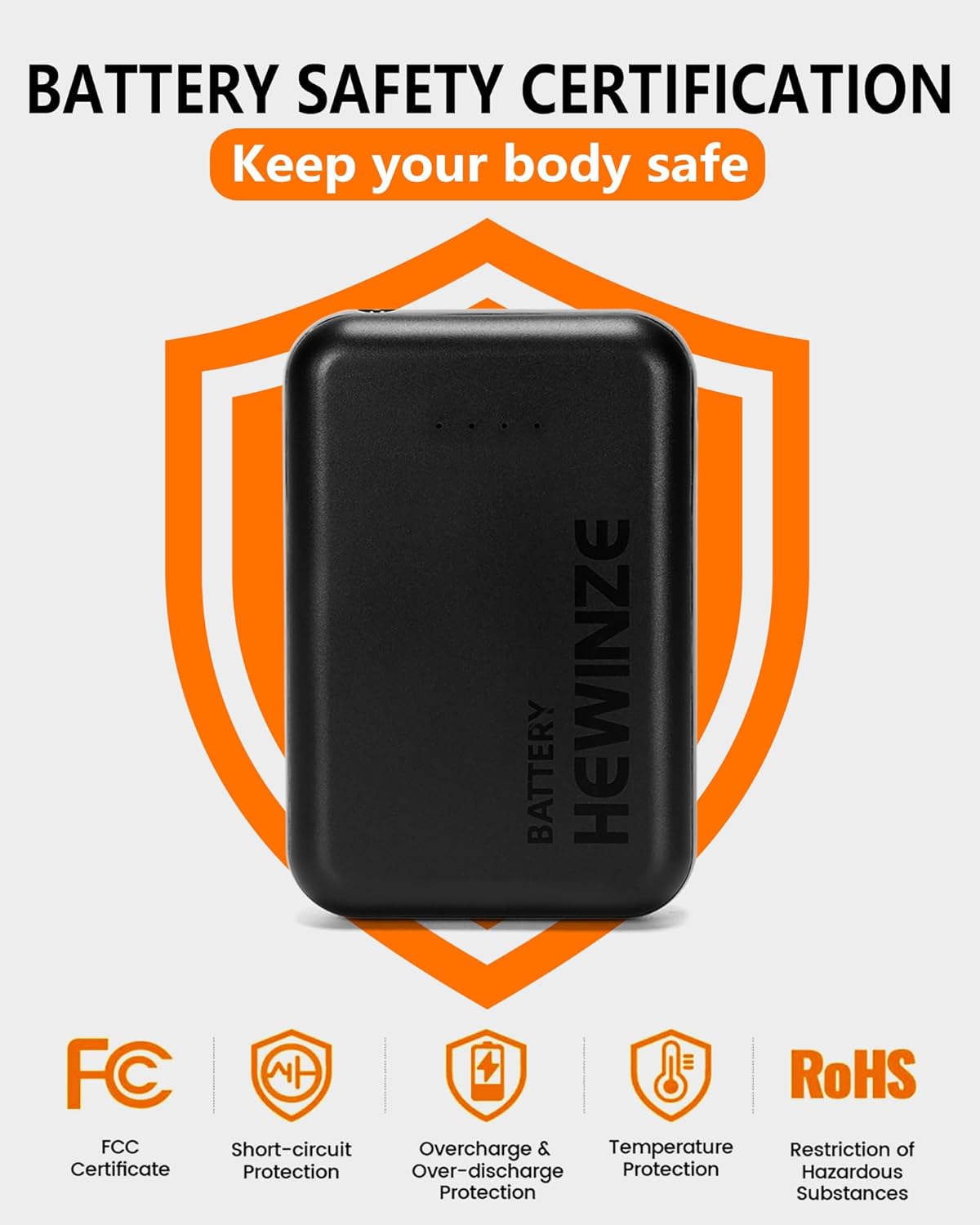 HEWINZE 4-Zone Heated Vest for Men,Lightweight Battery Heated Jacket,V-Neck Sleeveless for Layering,Outdoor,Work - Image 6