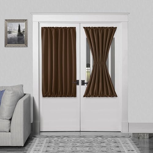 Miniatura 498 de DWCN Cortinas para puerta francesa: cortina térmica con bolsillo para barra para puertas con ventana de cristal, puertas de cocina y patio