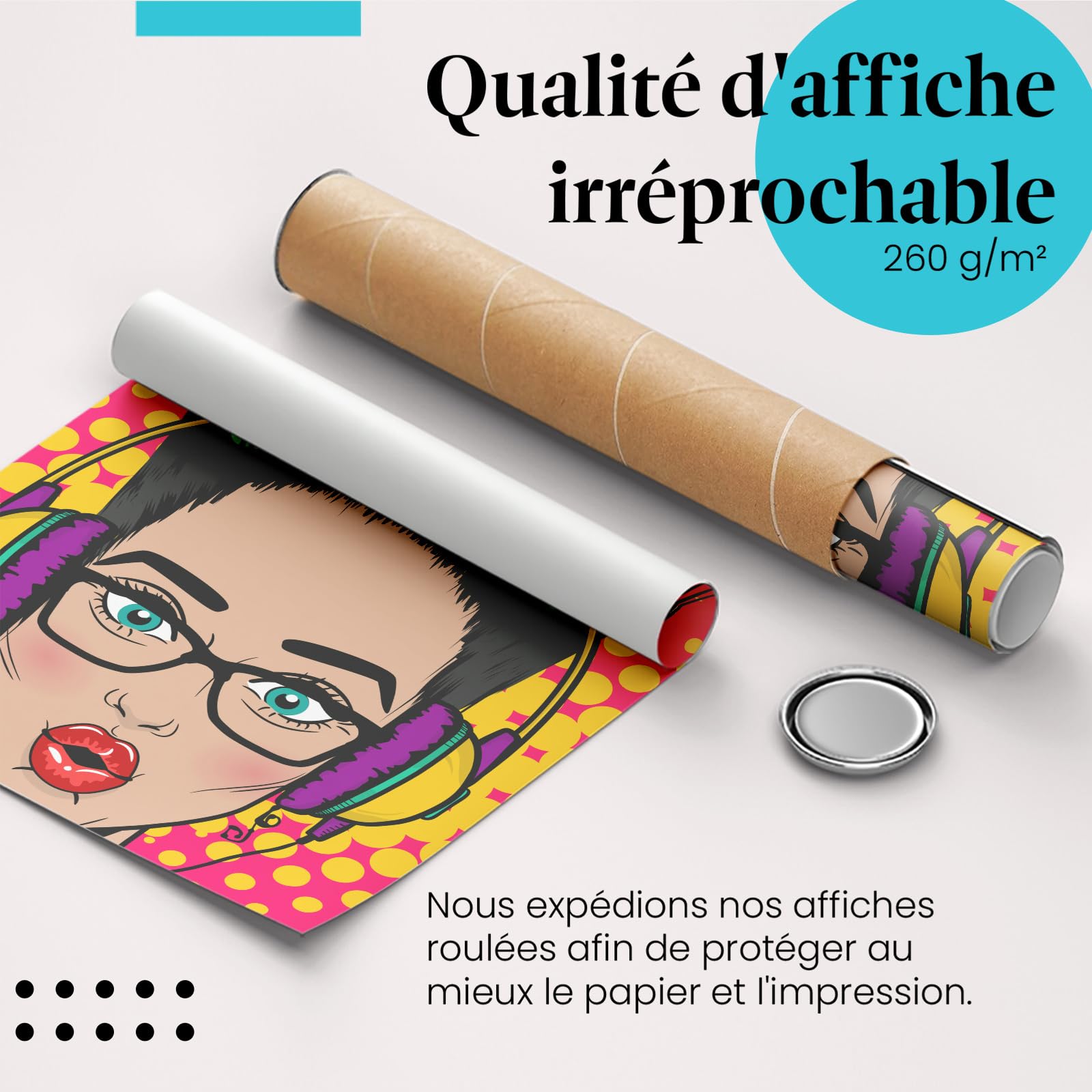 Postereck - 0913 - Affiche rétro, Music is My Passion Pop Art. Art Mural Tirage – Décoration musique, rétro, Poster - toile - 100,0 cm x 75,0 cm