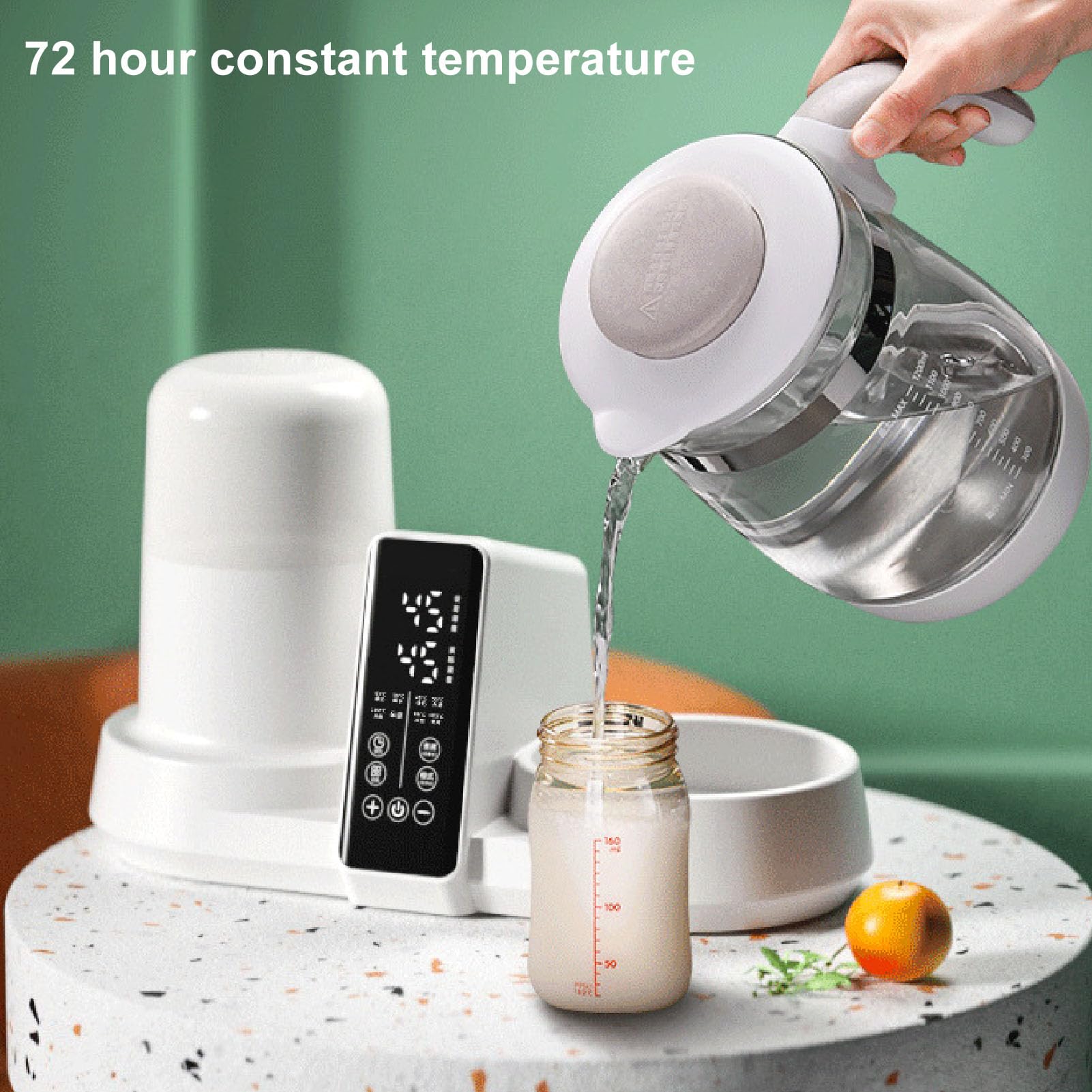 Calentador de Biberones con Hervidor de Agua de 40,58 Oz Vaporizador de Biberones Multifuncional Control Inteligente de Temperatura Calentador de Leche para Bebés Olla para