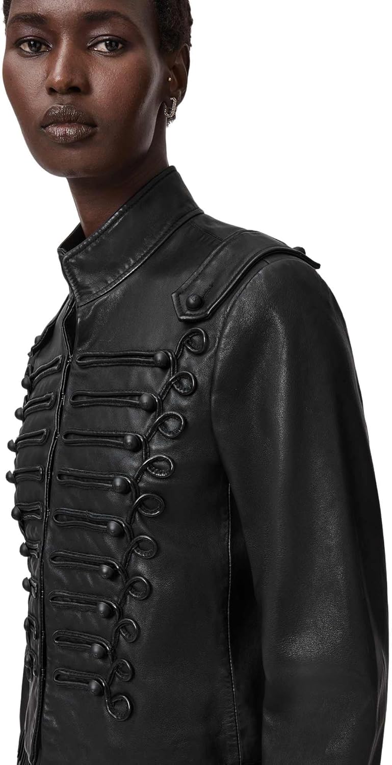 AllSaints womens Rummy Leather Jacket - Image 5