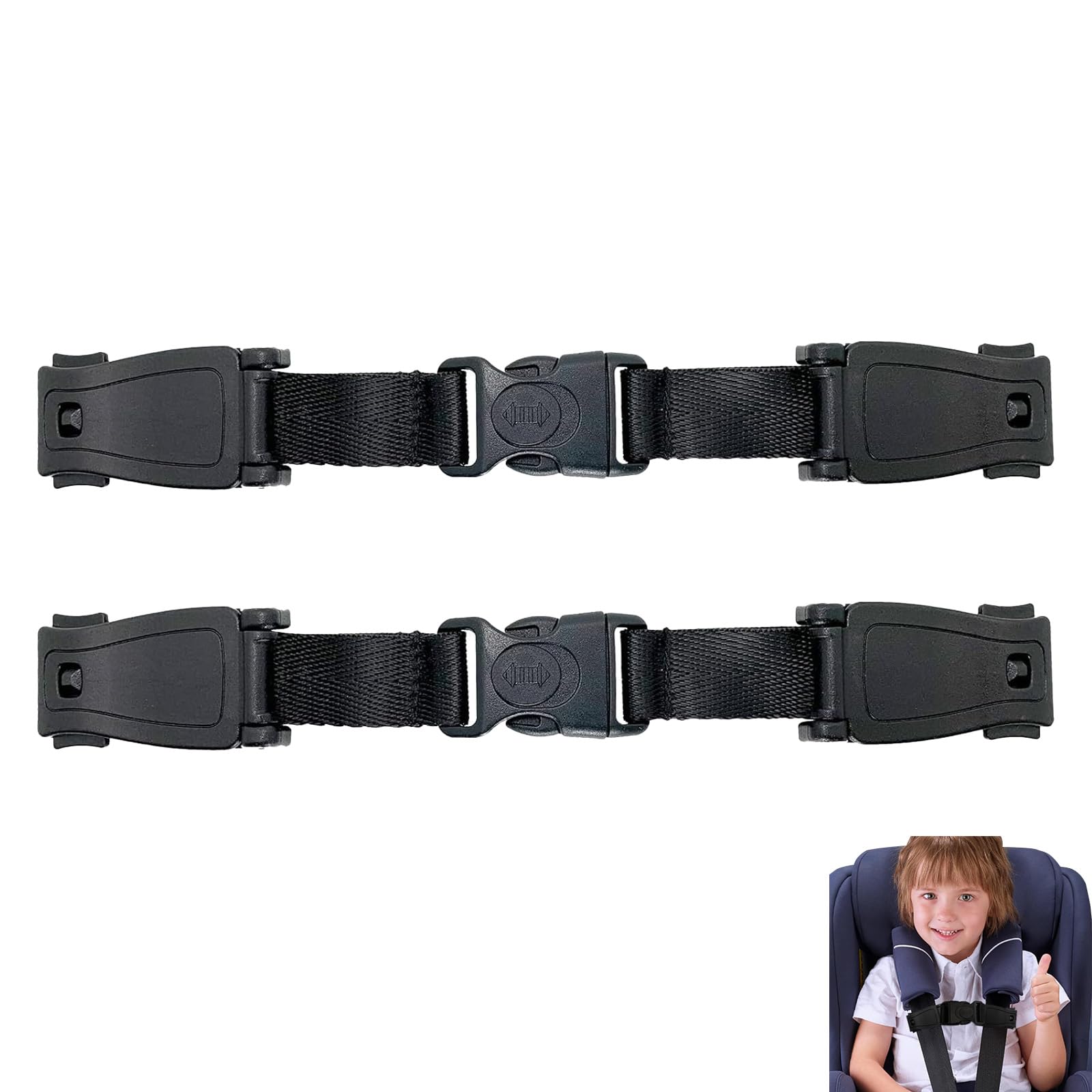 Abschnallschutz für Kindersitze mit Brustgurt Clip, 2er-Set Gurtsicherung, Verhindert Verschieben des Gurtes, Sicherheitsgurt Schnalle für Autositze, Kinderwagen, Kinderhochstühle und Fahrradsitze