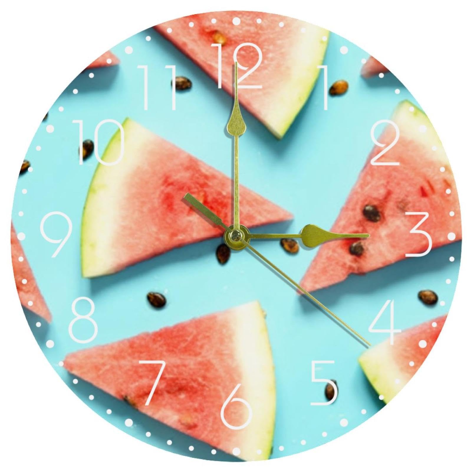 Horloge décorative design pastèque pour cadeau de cuisine