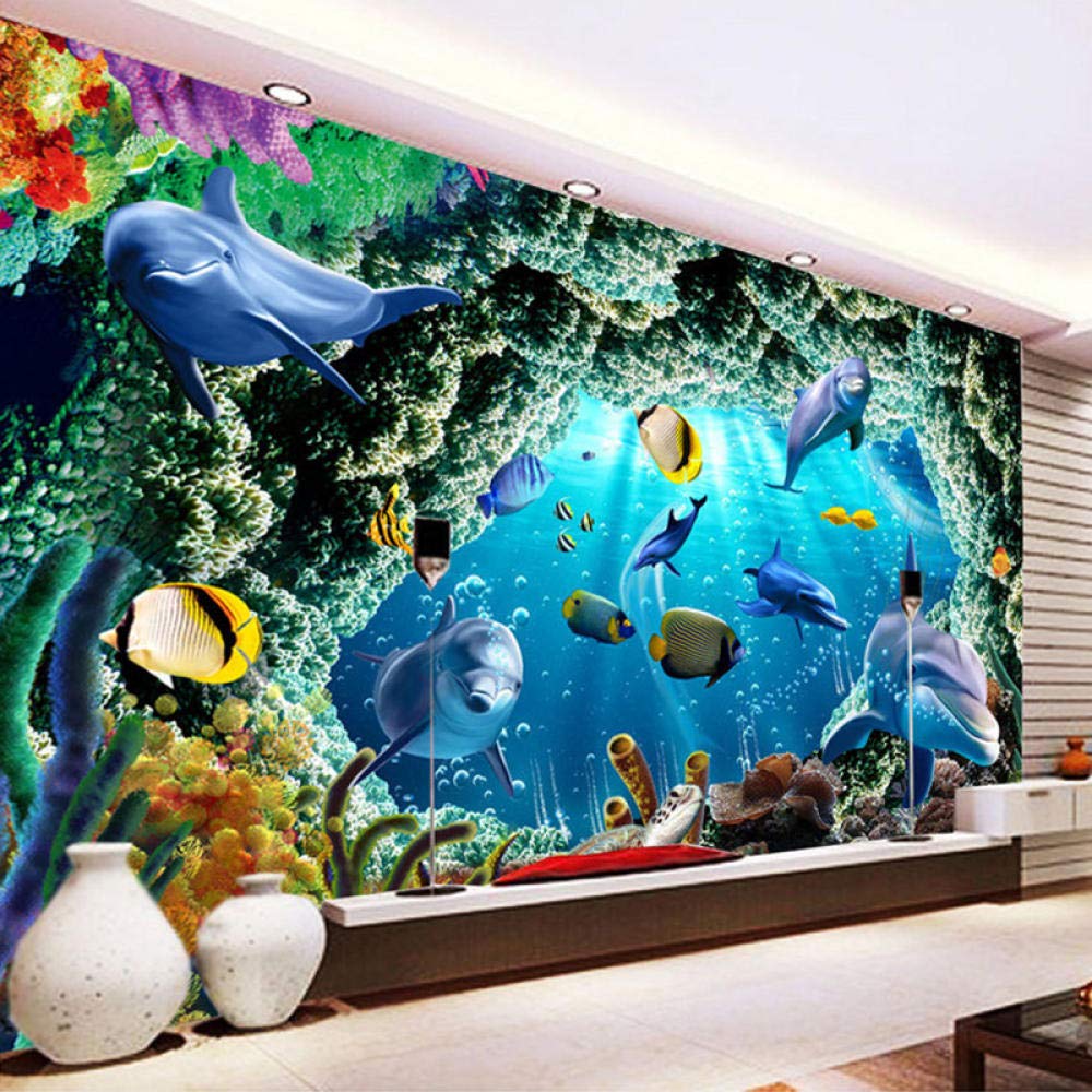 Pokój dziecięcy 3D tapety kreskówka podwodny świat delfin Mural salon mural do sypialni tapety dekoracji