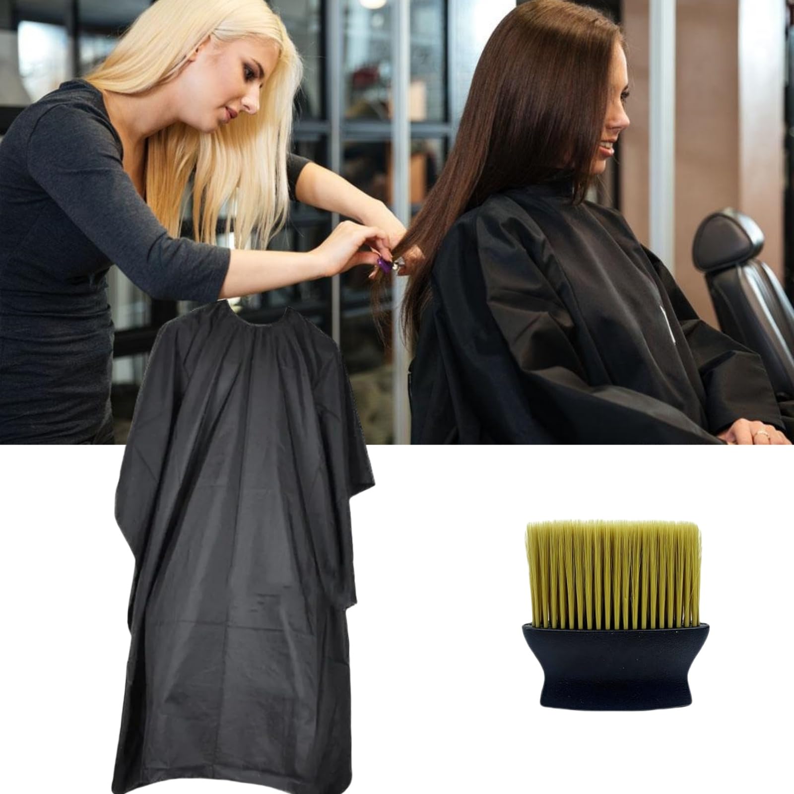 Capa Peluqueria,Capa Barberia,Capa Peluqueria Profesional,Capa para Cortar Cabello,Capa Ajustable Profesional Del Salon,Capa para Cortar Pelo,Capa Barbero,con un Cepillo,para Corte de Pelo y Teñido