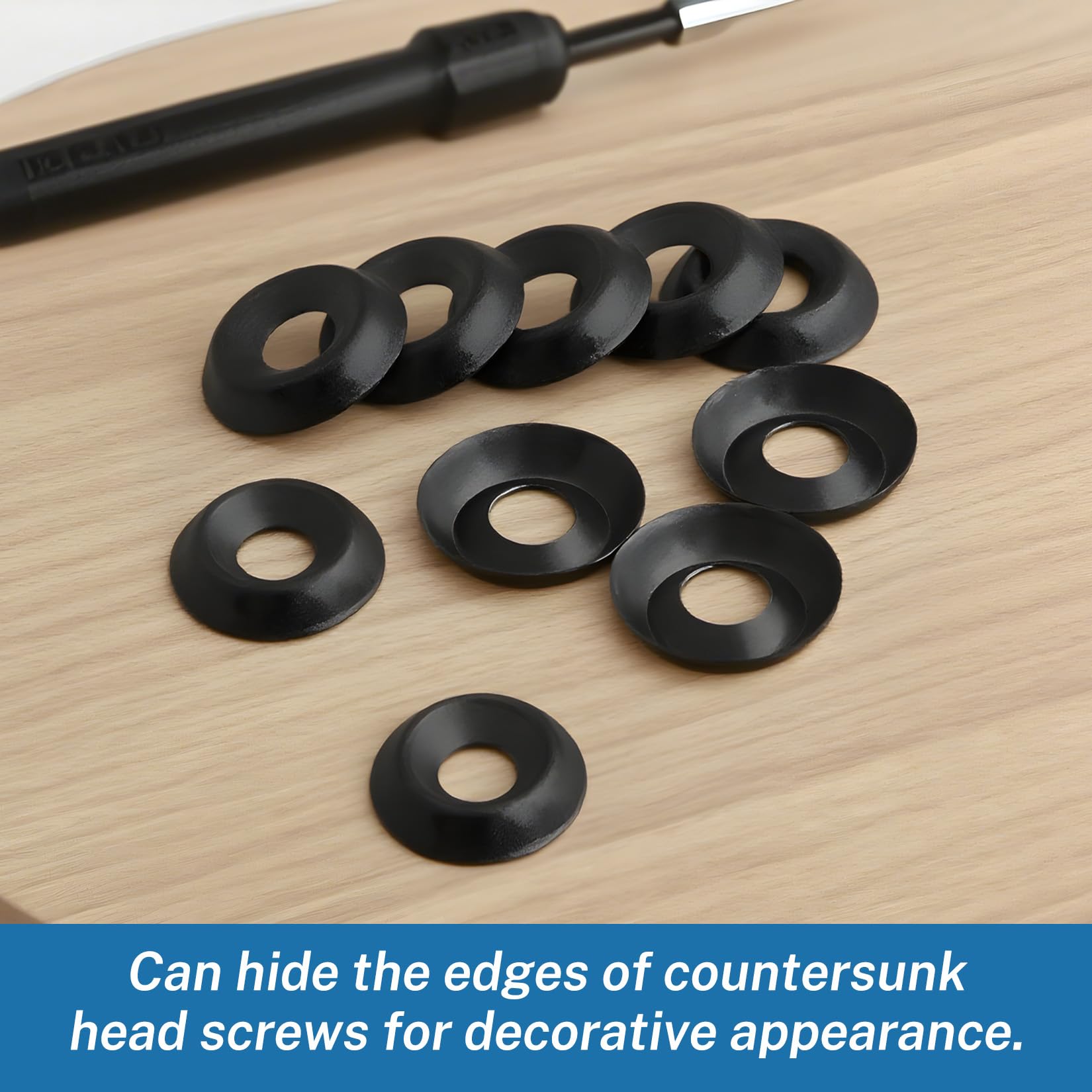 200 Qty #8/#10 Countersunk Finish Washers - 304 Stainless Steel Metal Cup  Washer Set For Screws And Bolts (Silver, #10) 200 Pack Stainless Washers