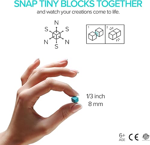 Miniatura 3 de PIXIO NEON - Juguete de construcción de bloques magnéticos pequeños en el estilo de arte de píxeles con aplicación gratuita, cubos de plástico de